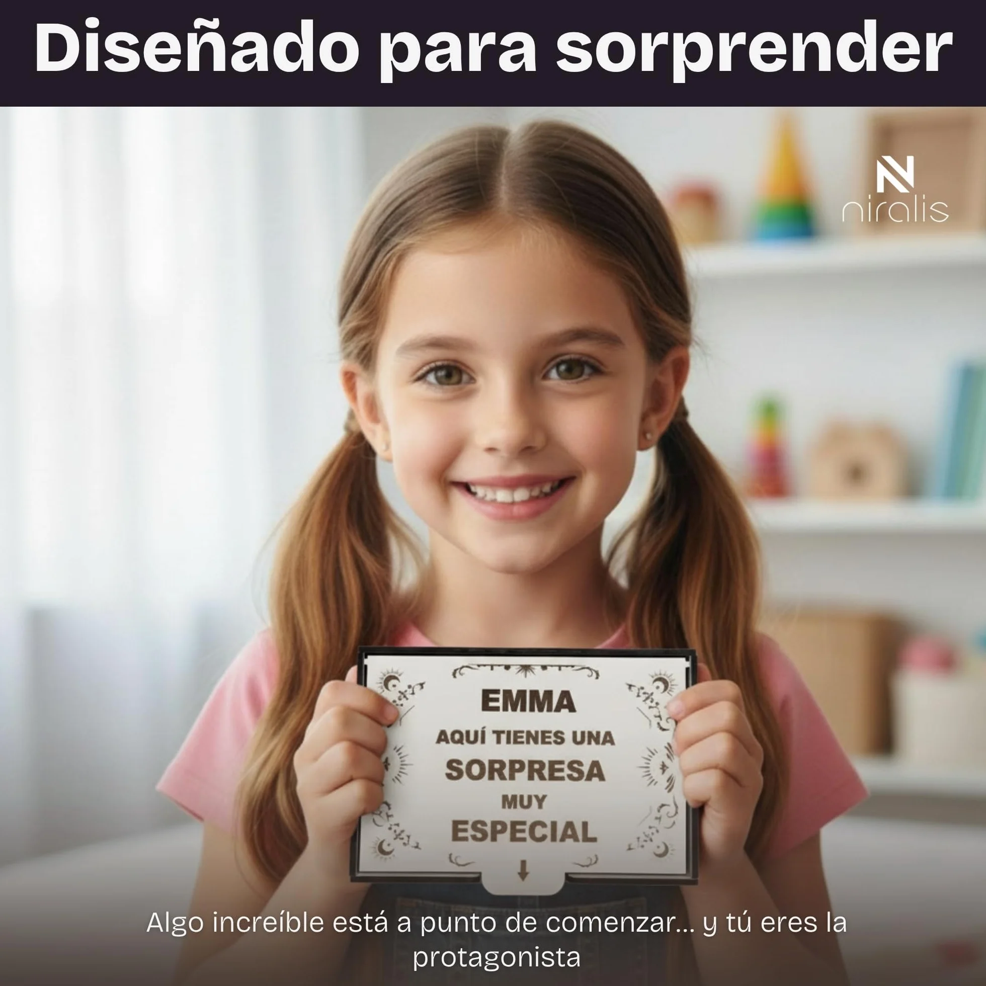 Caja Sorpresa Viaje Disney | Llave Disney Personalizada en Madera | Tarjeta Regalo en Forma de Billete | Anuncio de Viaje a Disneyland | Regalo Personalizado Comunión (Blanco, Personalizado)