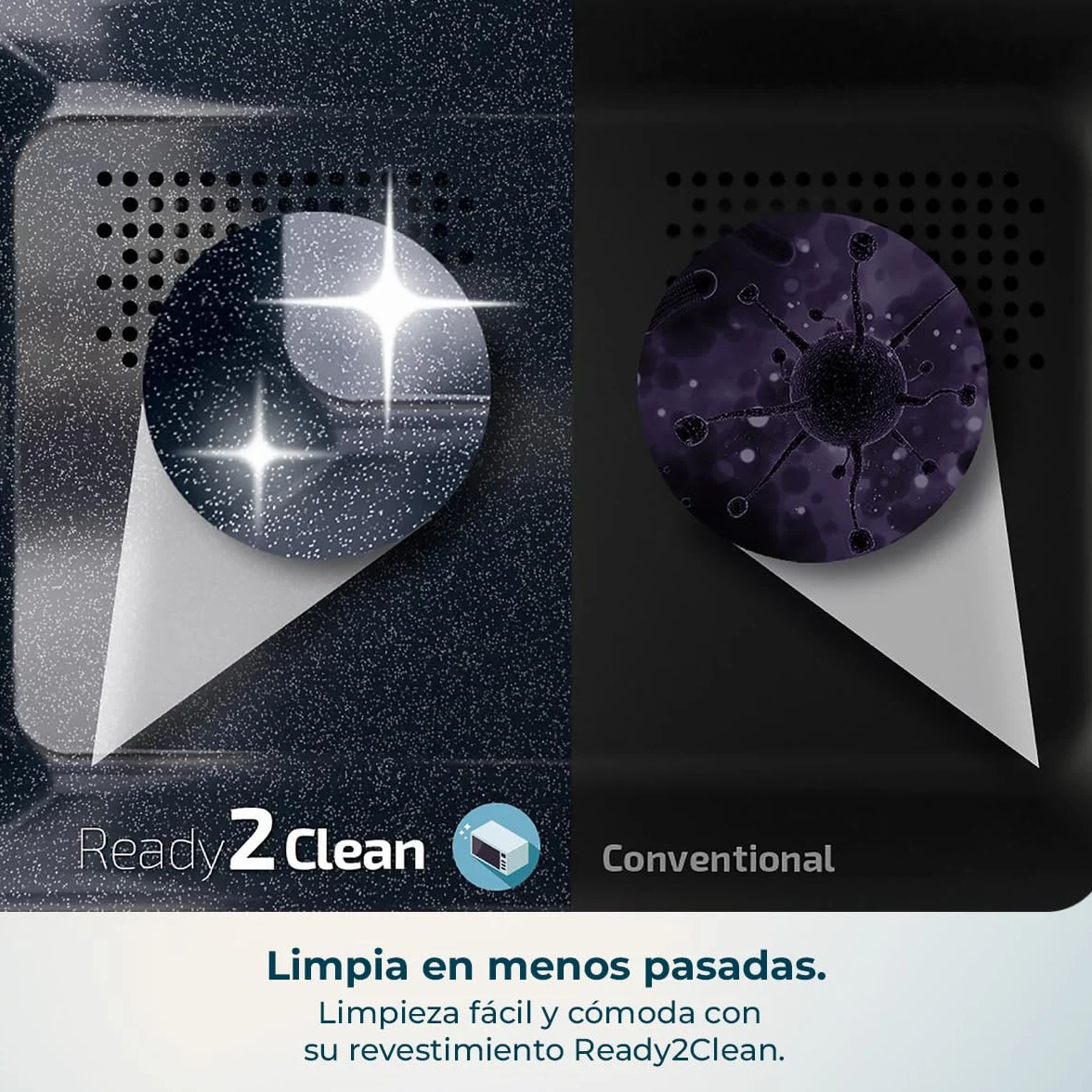 Cecotec Microondas 20L ProClean 3160 Mirror Wave con revestimiento Ready2Clean para una mejor limpieza, tecnología 3DWave, 700 W, 20 l, color plateado