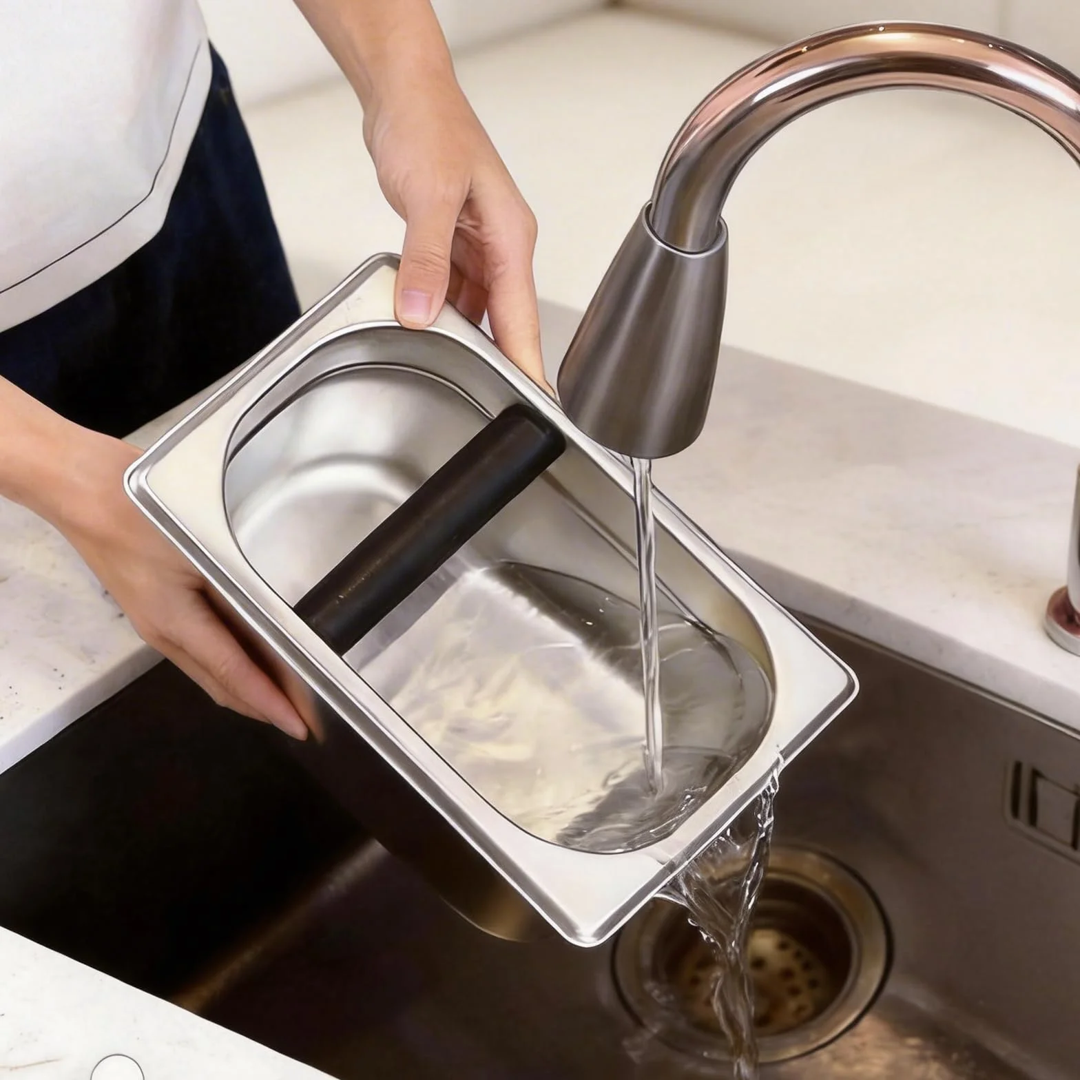 Caja para Posos Café de Café de Acero Inoxidable, Contenedor de Gran Capacidad con Amortiguadores de Goma y Juntas de Silicona, Duradero y Fácil de Limpiar