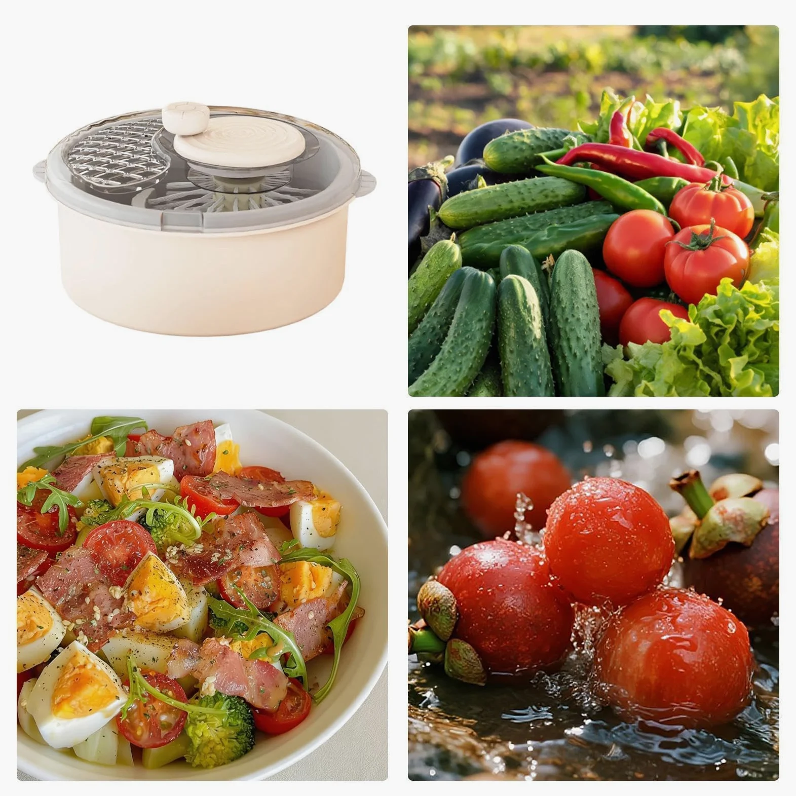 Gran centrifugadora de ensaladas Purificador multiusos, limpieza manual y | Limpiador Alimenticio y Secador de Ensaladas Para Productos, Bayas, Lechuga, Hogar, Cocina Y