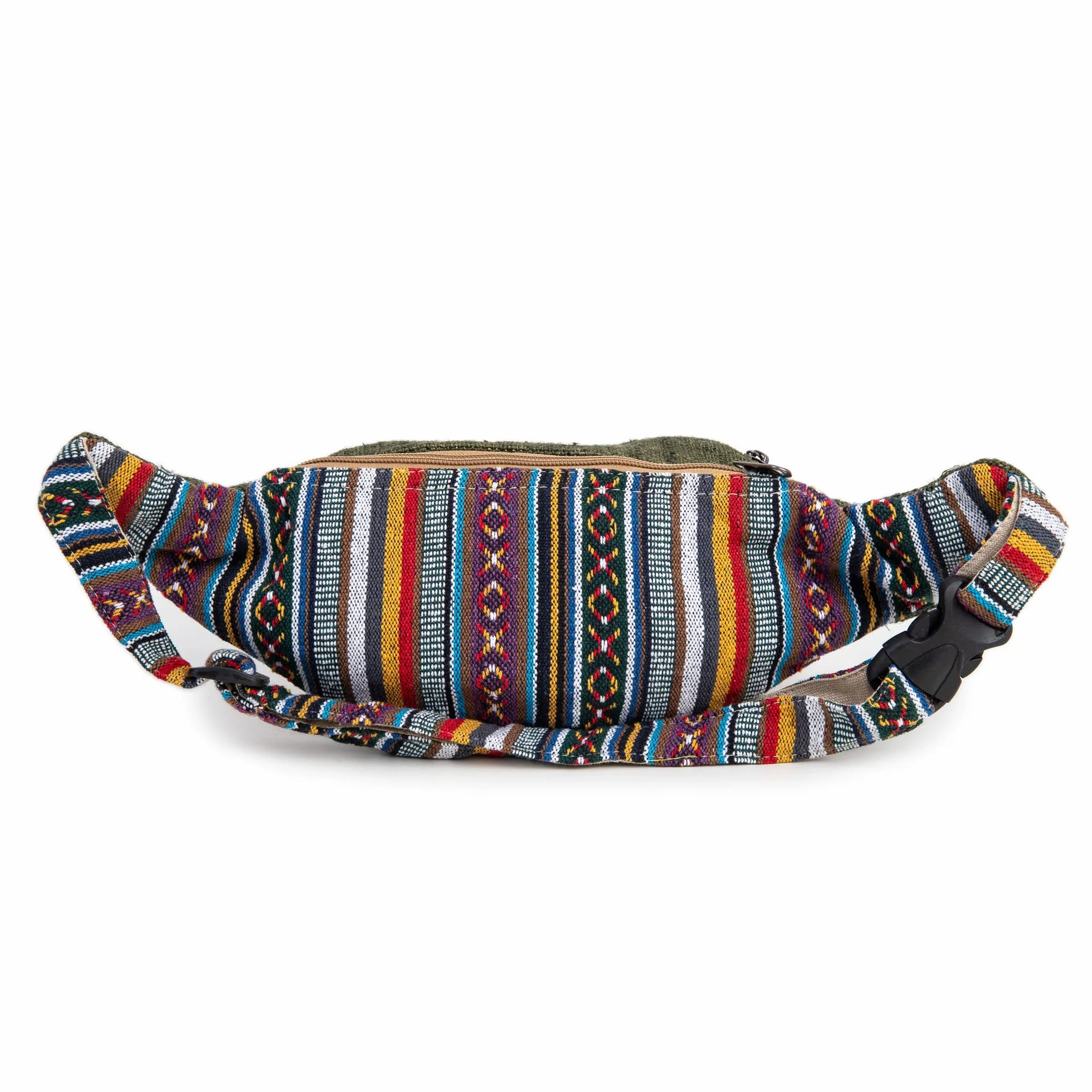Riñonera Fanny Pack Estilo Bohemio Cáñamo para Viajar Senderismo Correr