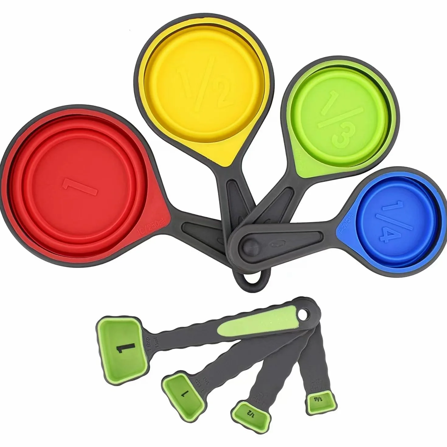 Paquete de 12 coladores Plegables Esenciales de Cocina sobre el Fregadero colador Cesta for escurrir Pasta/Verduras/Frutas (Verde)/629