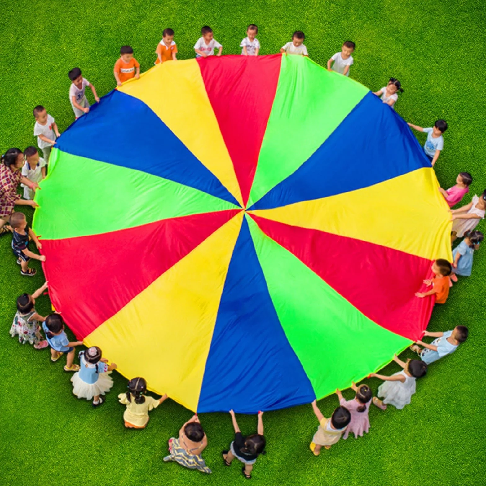 Paracaídas de Color Arcoiris Juego para Niños Actividades Deportivas (3m)