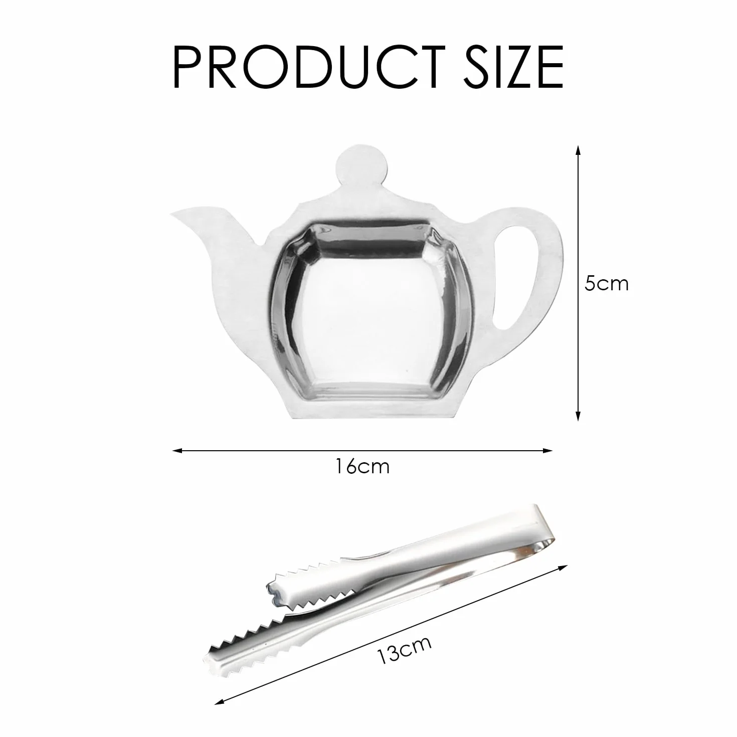1 Pieza De Plato De Bolsita De Té De Acero Inoxidable Y 1 Pieza De Clip, Plato Decorativo Creativo, Accesorios Para Juegos De Té, Suministros De Cocina.