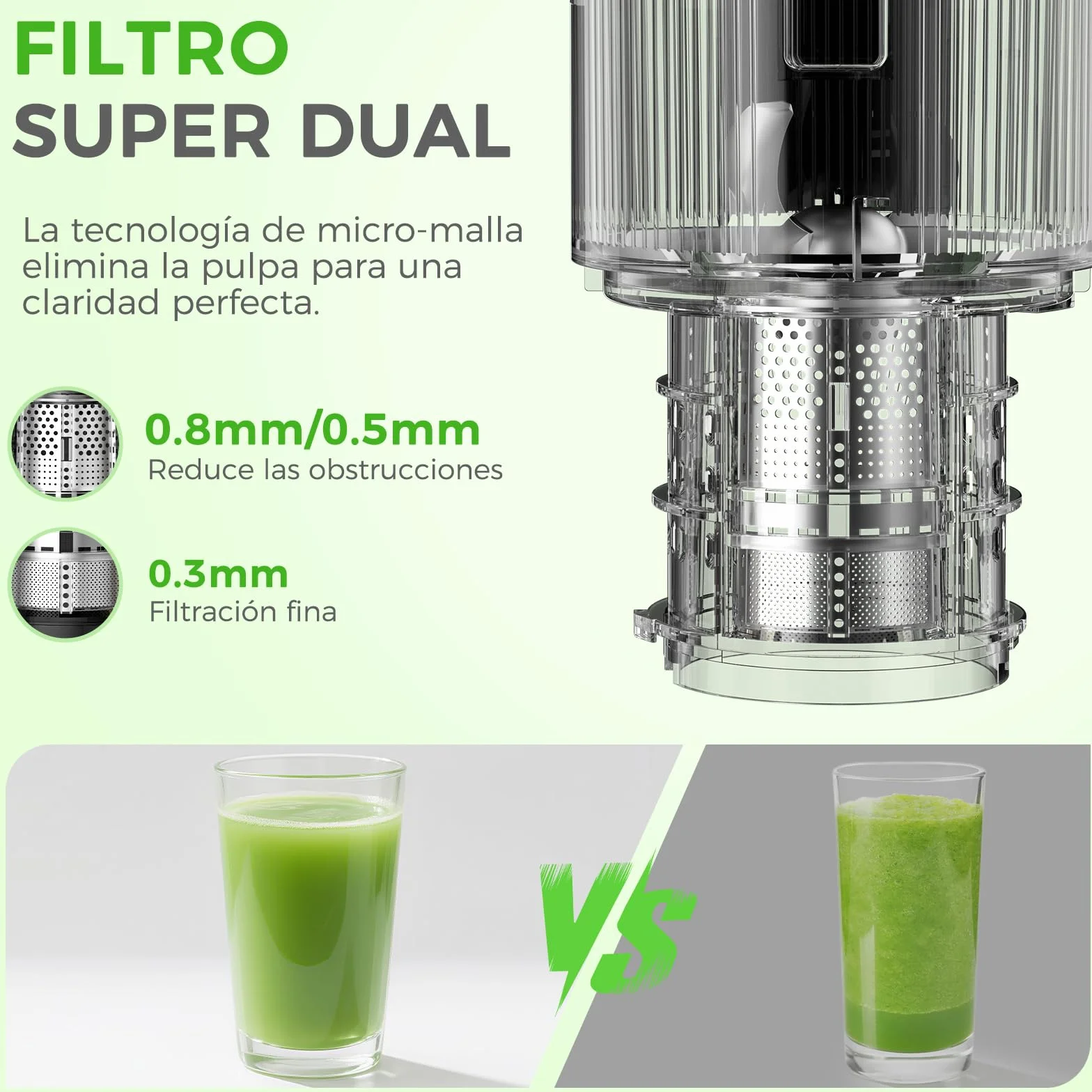 Extractor de zumos y verduras, YASHE juicer machine con boca de alimentación ancha de 12,7 cm para frutas y verduras enteras, licuadora prensado en frío con autoalimentación, alto rendimiento de zumo