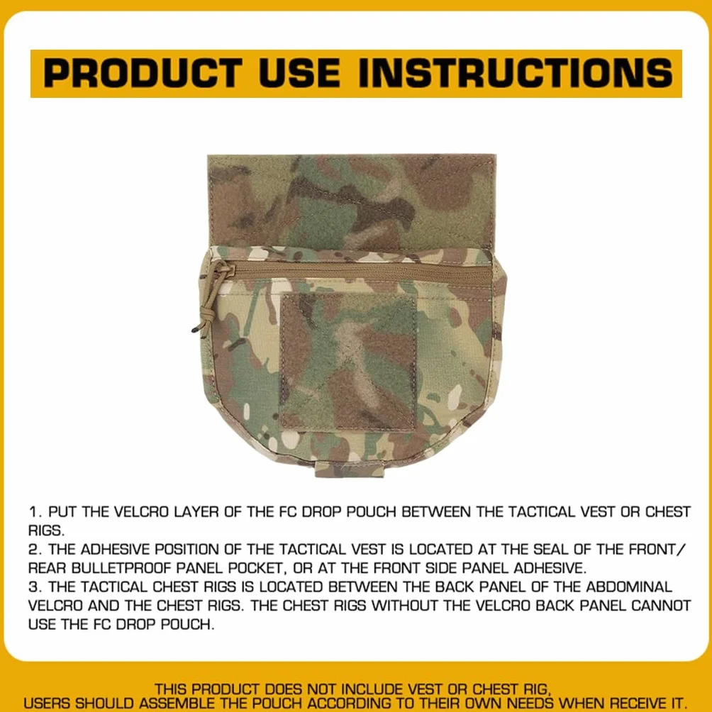 TS TAC-SKY Táctica Bolsa de Caída Dispositivo Pectoral con Banda Elástica, Equipo Multifuncional CP
