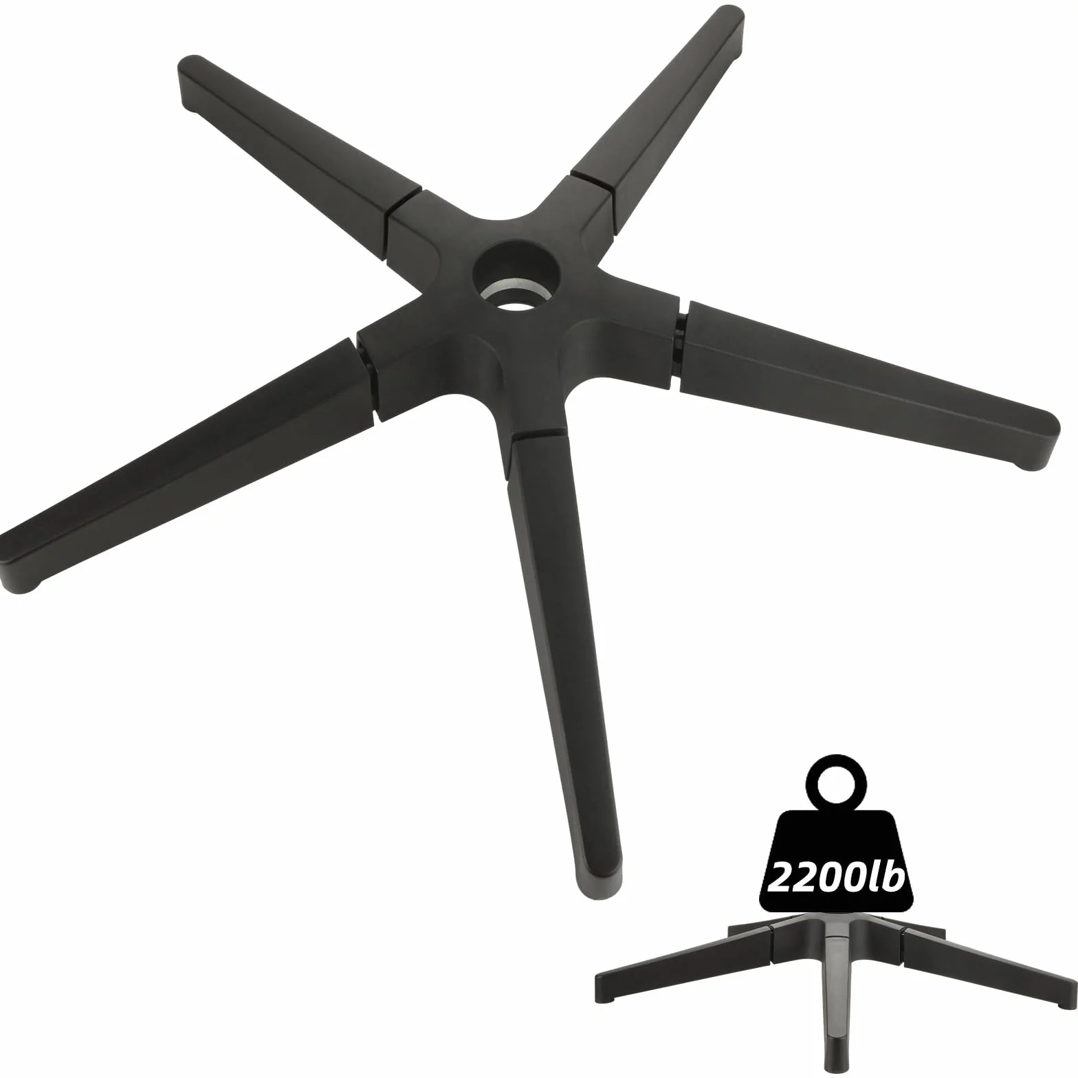 YAYODS (200) Reemplazo de base de silla, piezas de repuesto resistentes para silla de oficina de 28 pulgadas, repuesto de base de silla de escritorio de metal con agujero universal para cilindro de