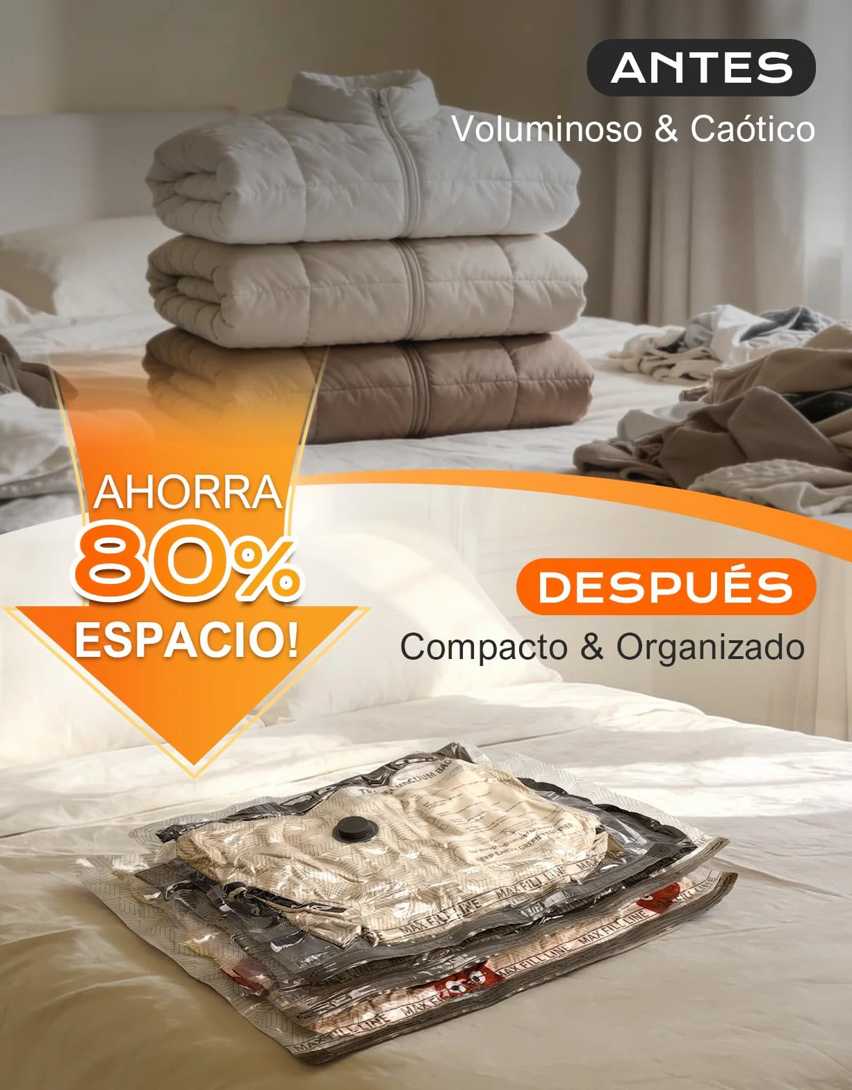 CIRYCASE 15 Piezas Bolsas Vacio Ropa con Bomba Eléctrica Recargable Inalámbrica [-5000PA de Succión], Bolsas Almacenaje Ropa Portátil para Viaje y Hogar, Saco de Vacio Reutilizable para Mantas y Ropa