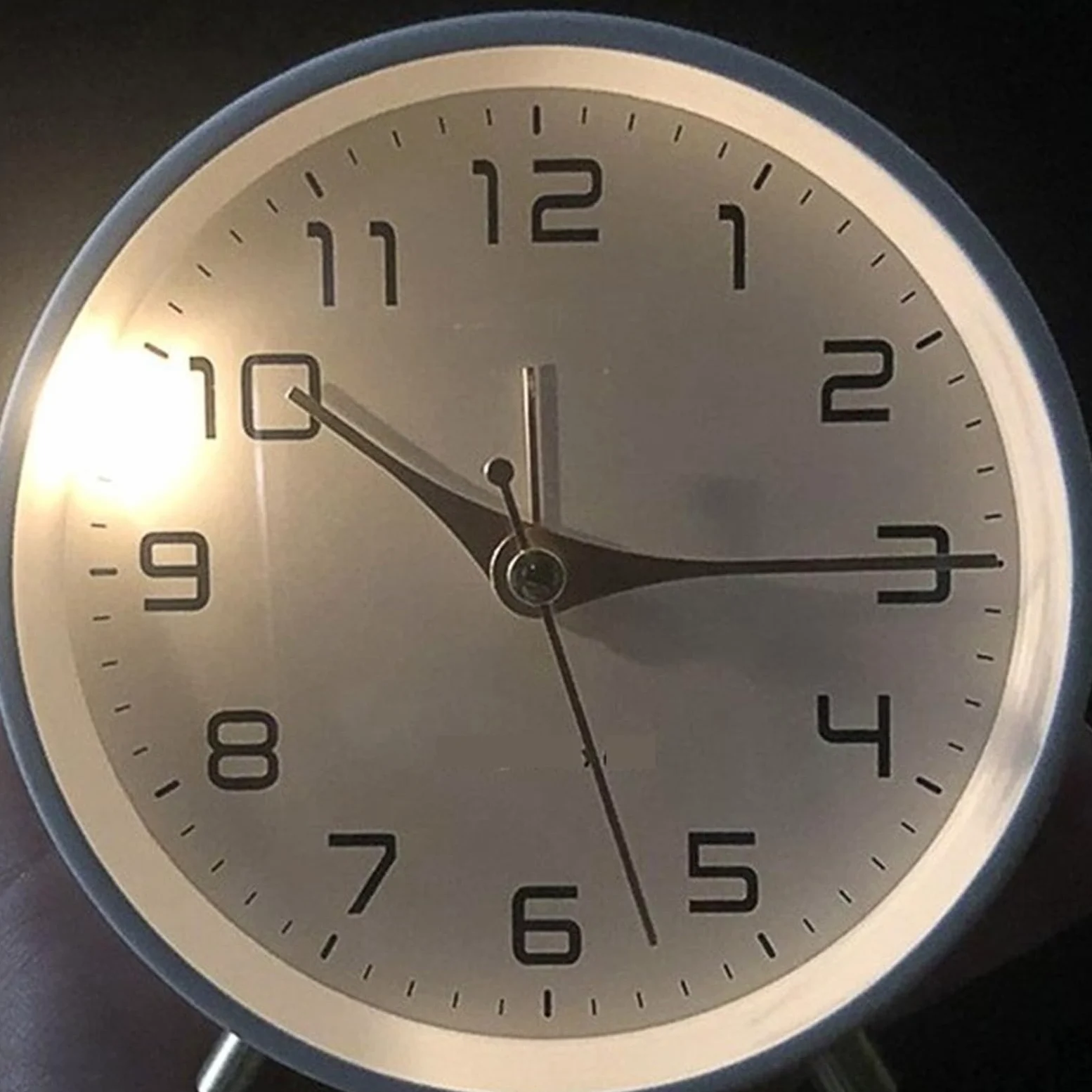 Despertador, Reloj de escritorio pequeño, analógico, silencioso(White)