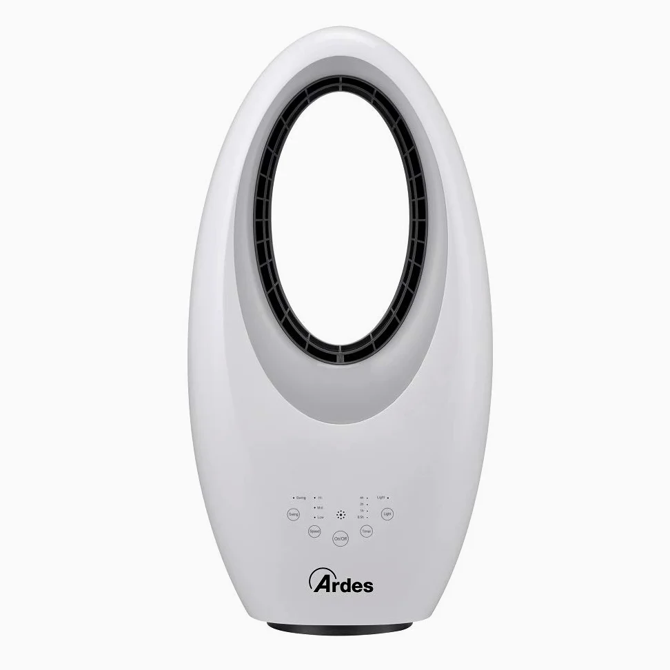 ARDES AR5BL1 Muna Bladeless - Ventilador Sin Aspas Potente y Silencioso, con Telemando, Luz Nocturna Led, Mandos Táctiles y Temporizador