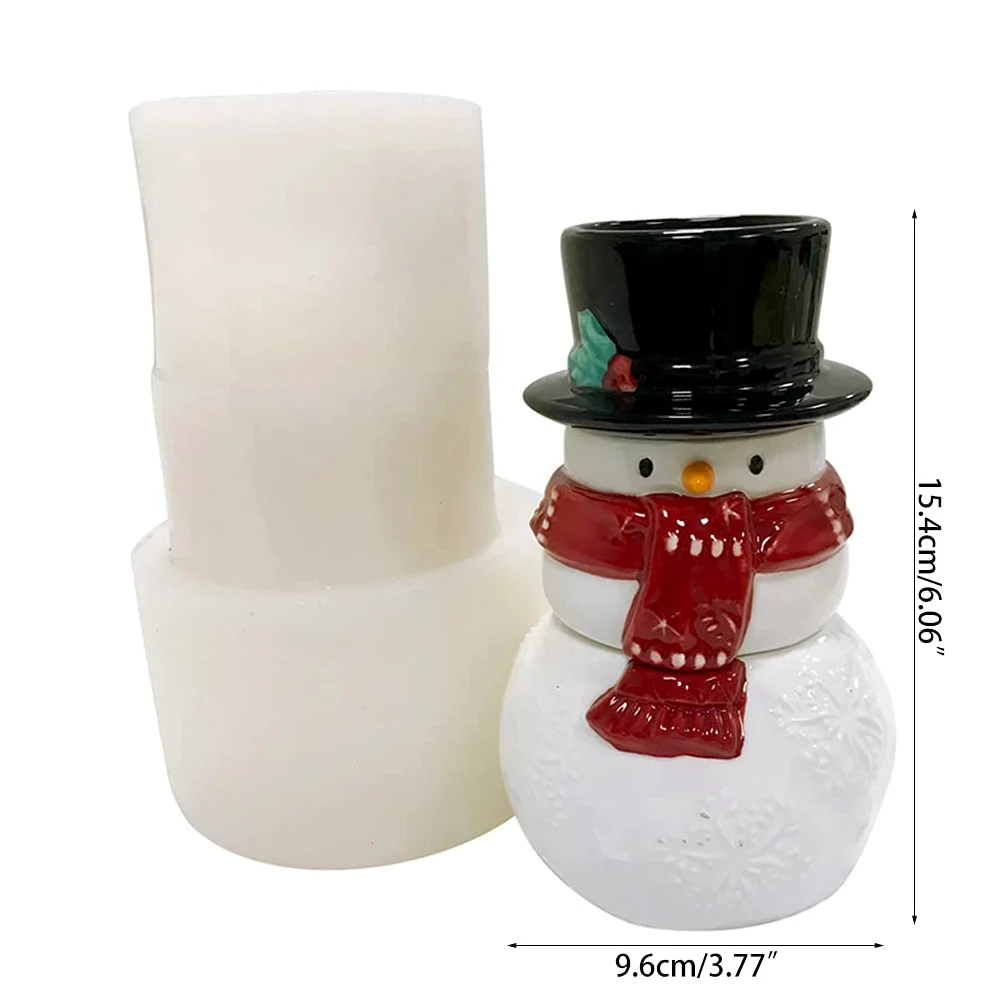 Molde de silicona con temática de muñeco de nieve para decoración de pasteles