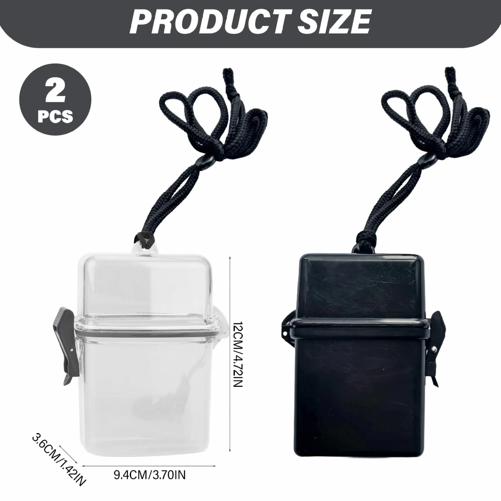 Caja Seca Impermeable 2 Paquetes, Recipiente de Almacenamiento de Plástico Transparente para Kayak, Surf, Paseos en Bote