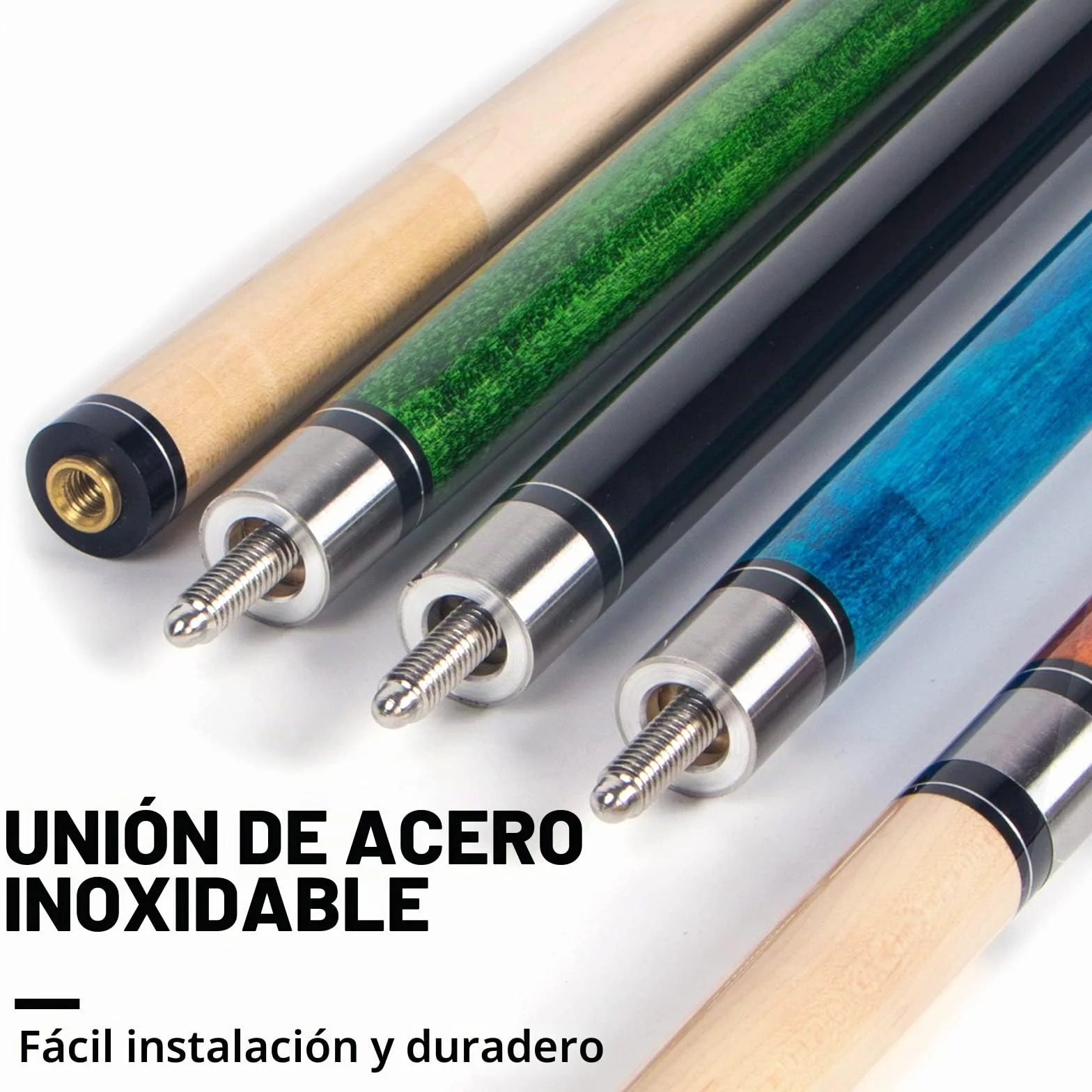 AKLOT Taco de Billar de 58 Pulgadas, Palo de Billar de Madera de Arce Canadiense, 18-21 onzas