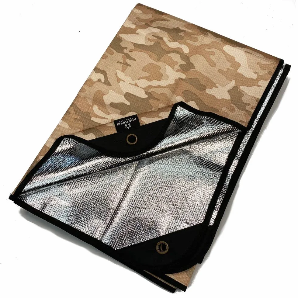 Arcturus Manta de Supervivencia Térmica Reflectante 60x82 Pulgadas Reutilizable para Campamento Camuflaje