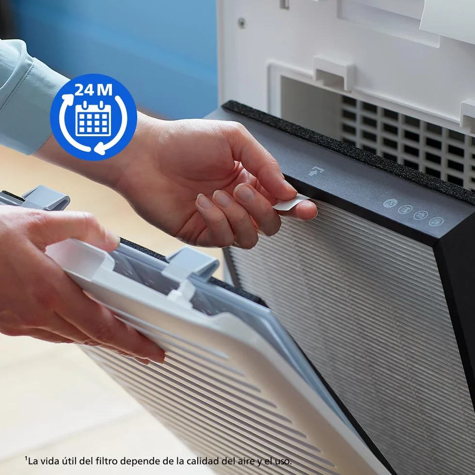 Philips Filtro de Repuesto Original para Purificador de Aire Series 2000i y 3000i AC2887/AC2889, AC2892, AC3829, HEPA NanoProtect, 24 Meses de Vida Útil, Negro/Blanco (FY2422/30)