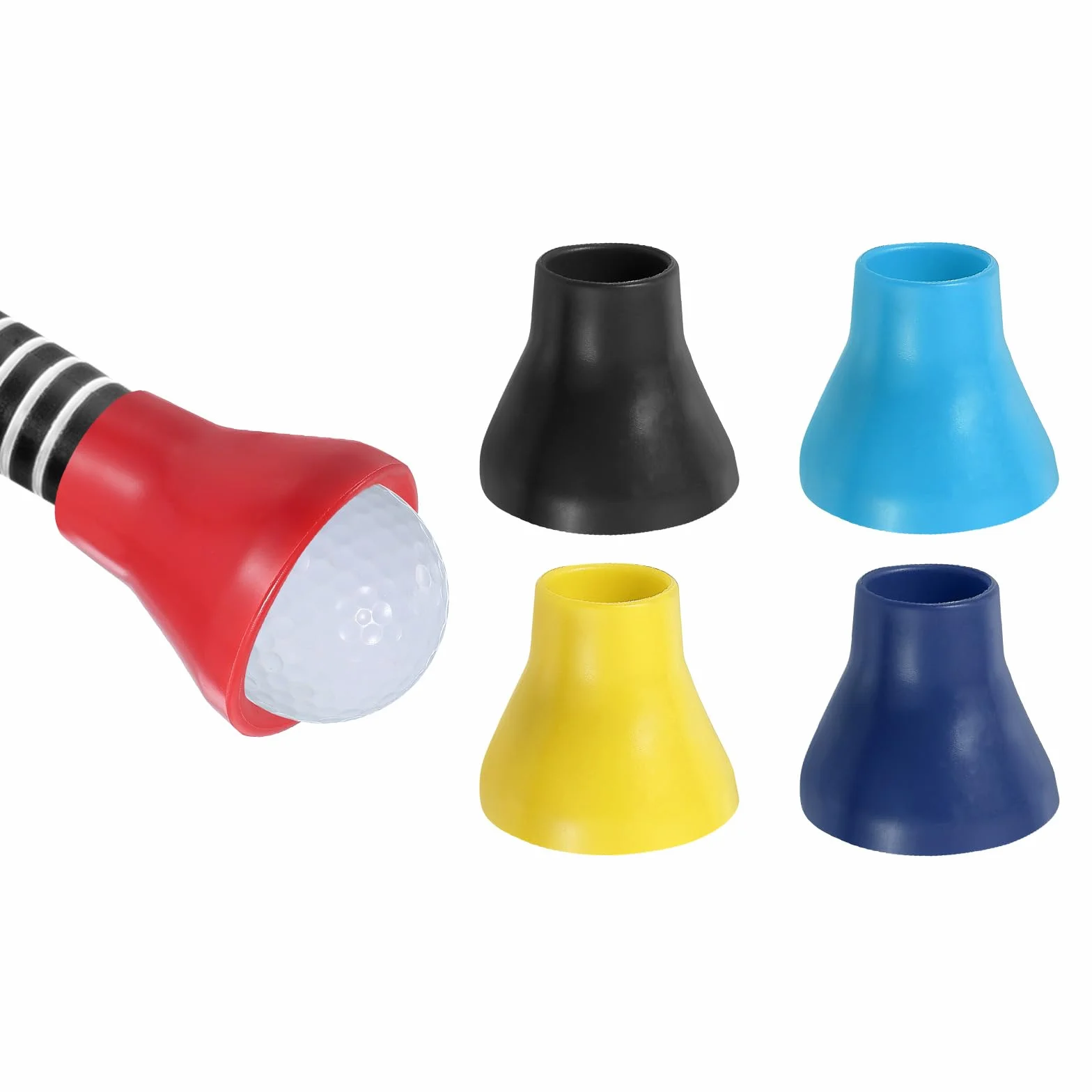 PATIKIL Recogedor de Bolas de Golf, 5 Piezas de Ventosa de Goma para Recoger Bolas de Golf con Agarre de Palo para Golfistas, Negro/Azul/Rojo/Azul Oscuro/Amarillo