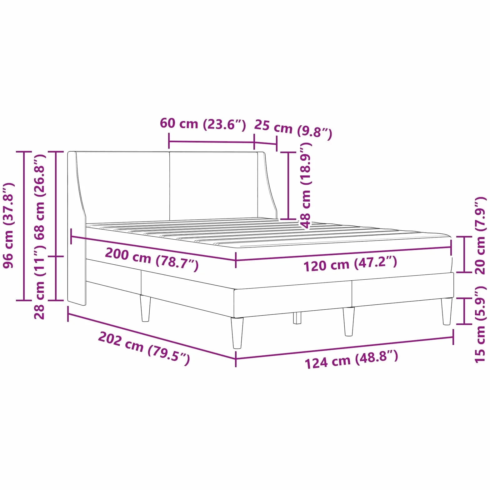 Estructura de cama con colchón y cabecero de poliéster, núcleo de muelles ensacados, colchón de espuma fría, somier ergonómico transpirable para dormitorio, habitación juvenil, habitación de