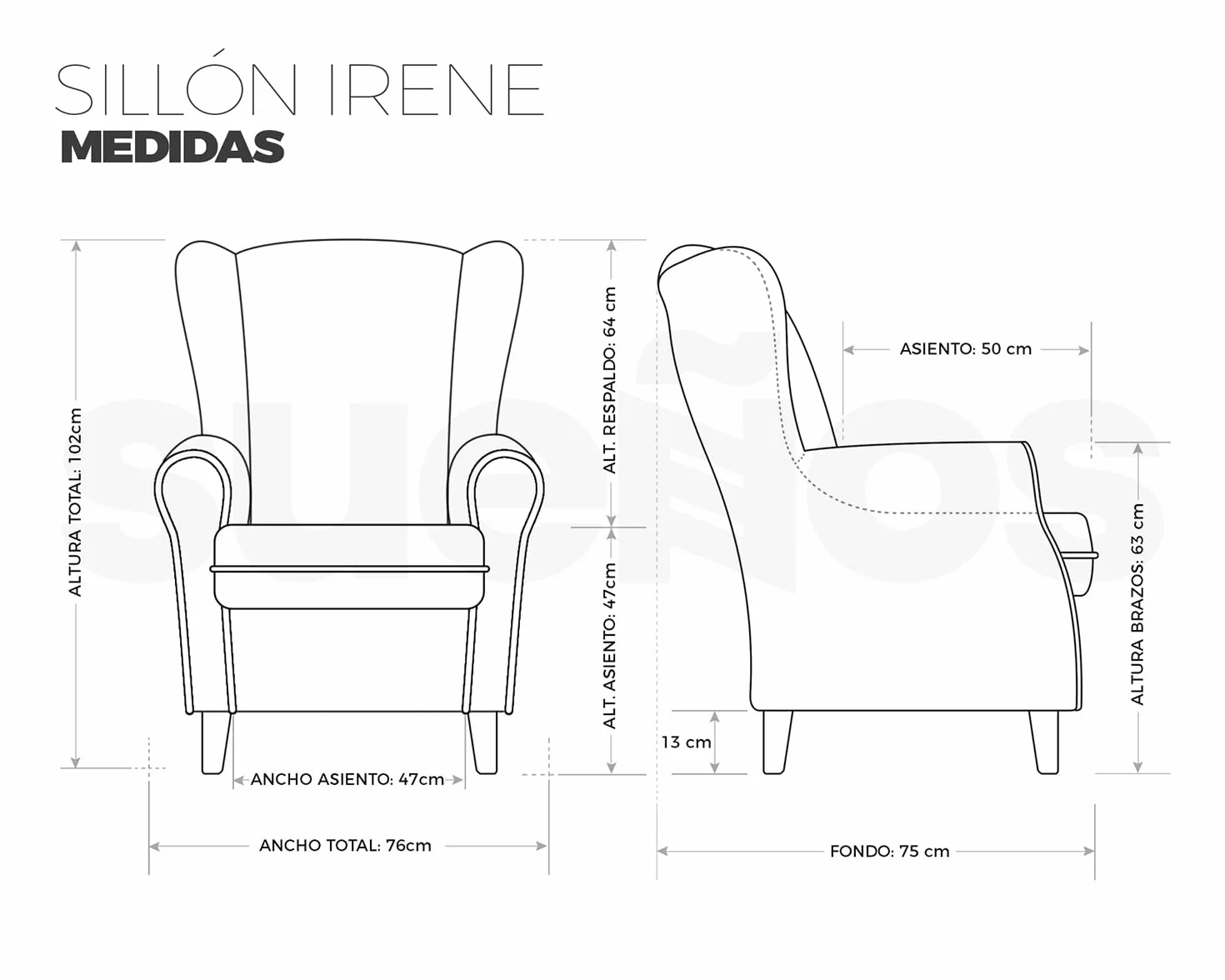 Sueños ZZZ Irene - Silla de lactancia acolchada (tejido antimanchas, color salmón, sillón para dormitorio, salón o habitación de bebé