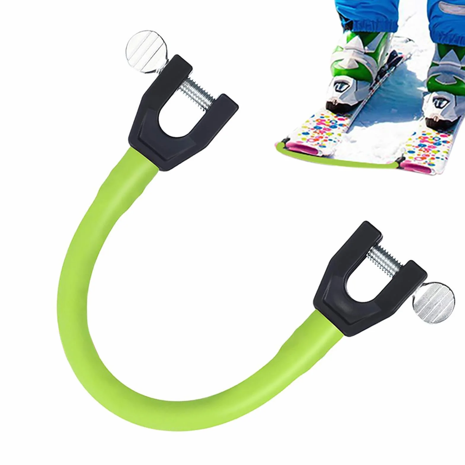 Conector de esquí para snowboard de acero inoxidable, ayuda de entrenamiento portátil
