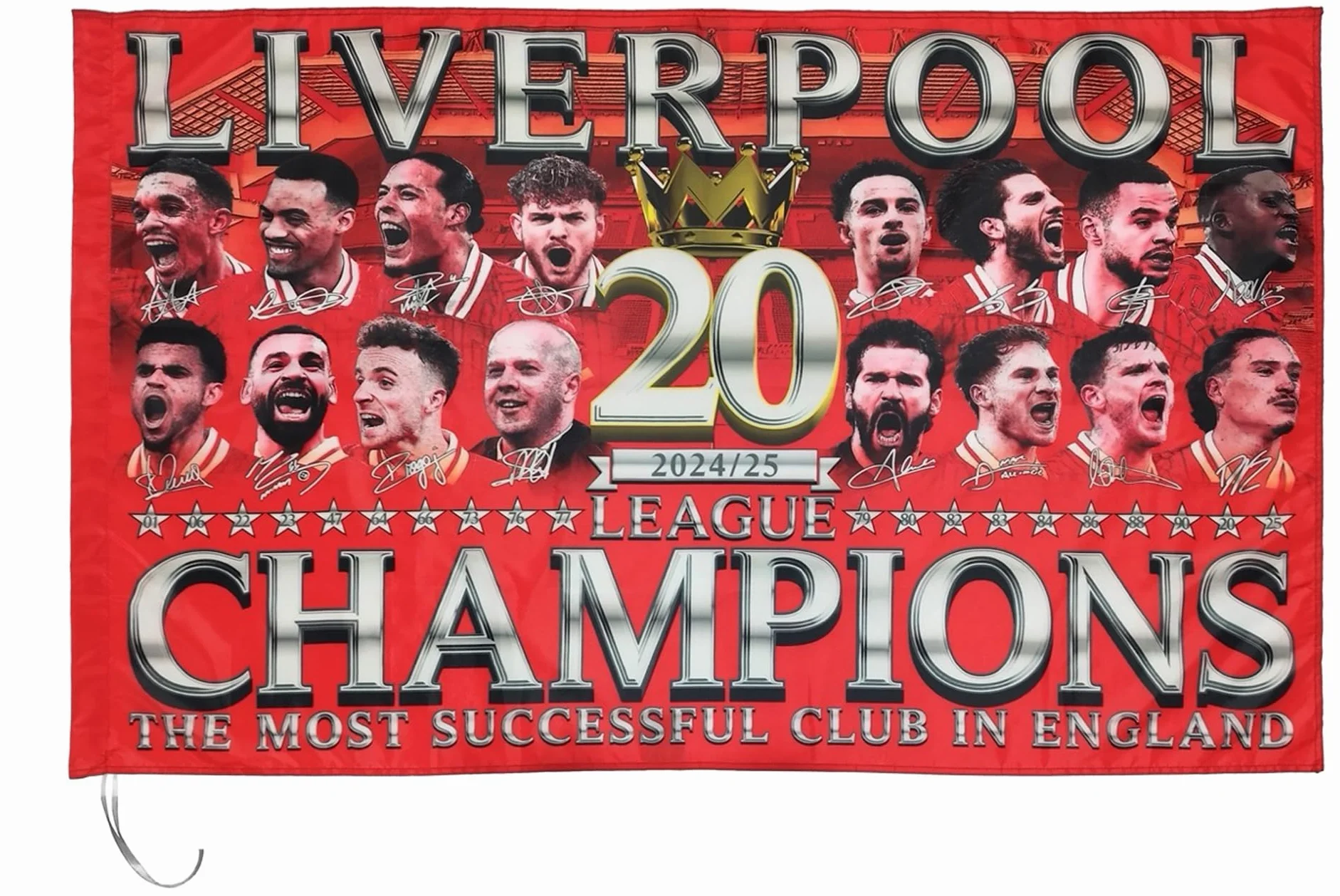 Bandera de Liverpool Champions grande 151 x 97 cm 2024-2025