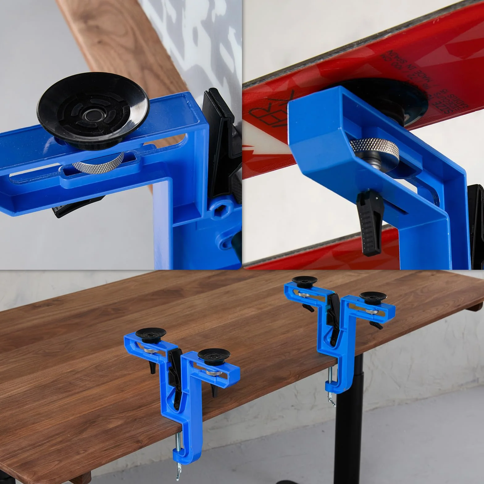 XCMAN Tornillo de banco de esquí y snowboard con ventosa de aluminio 2 piezas