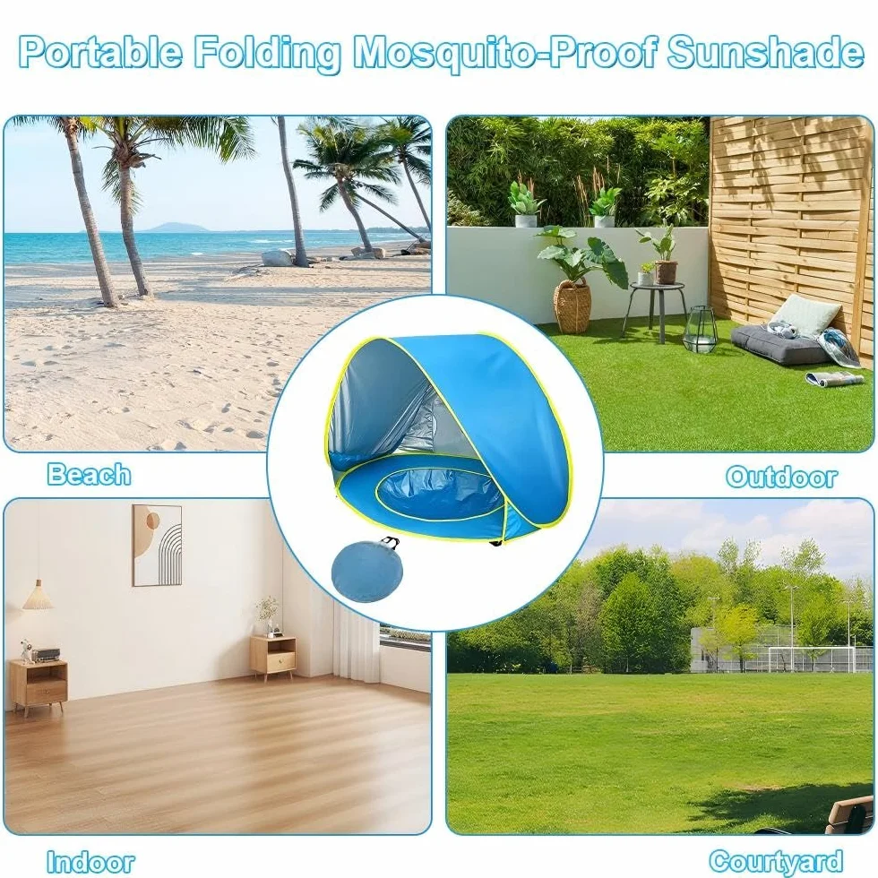 Tienda Playa Bebe Pop up, Carpa Plegable Portátil Protección UV 50+ (120 x 80 x 70 cm)