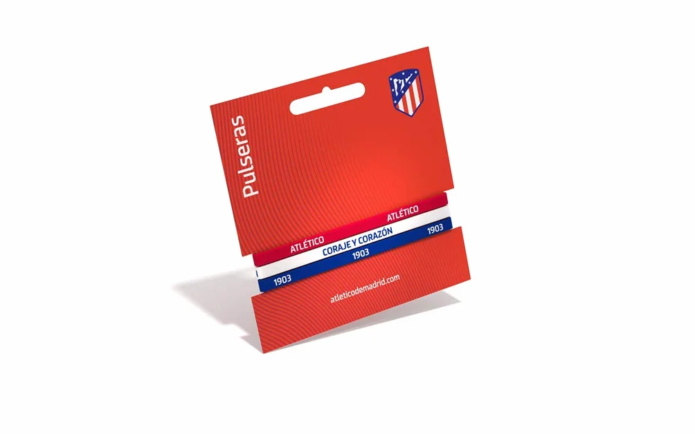 Atletico de Madrid Pulsera Classic Tricolor Estándar para Hombre | Pulsera de Silicona | Apoya Producto Oficial Colchonero | ATM
