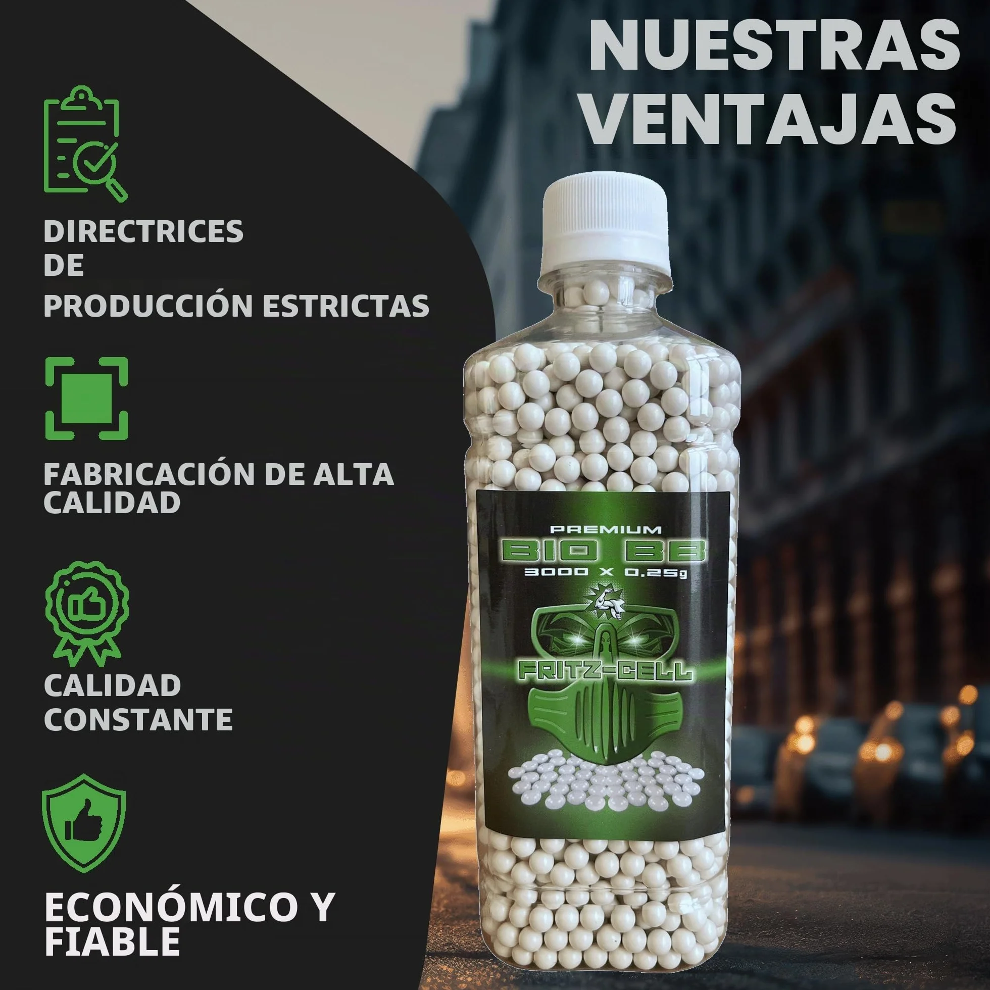 Airsoft Bio BBs 6 mm 0,25 g Fritz-Cell Biodegradable 3000