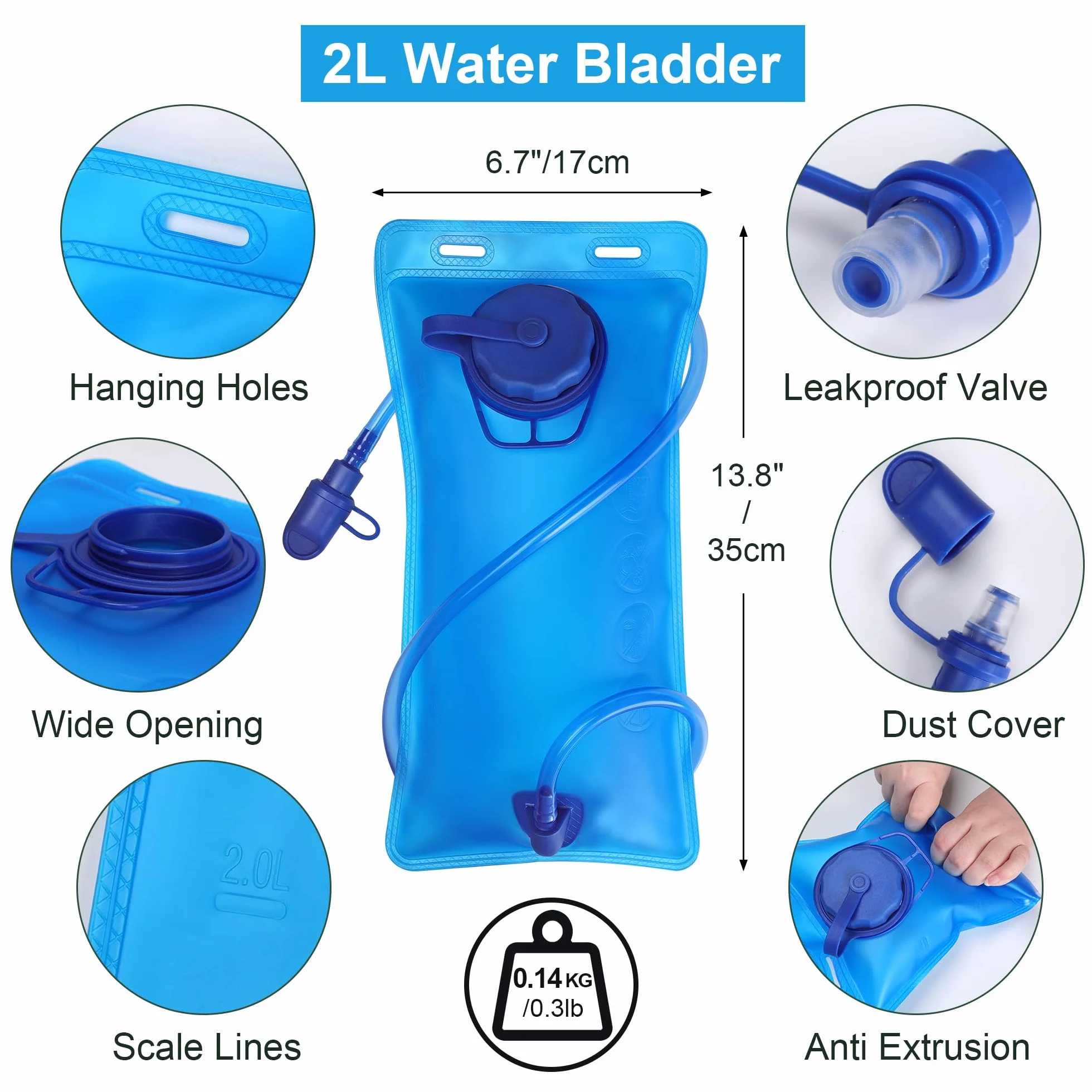 Chaleco Hidratacion Trail Running Mujer Hombre, Mochila Hidratacion con Bolsa de Agua de 2L, Mochila MTB para Maratón Ciclismo Senderismo
