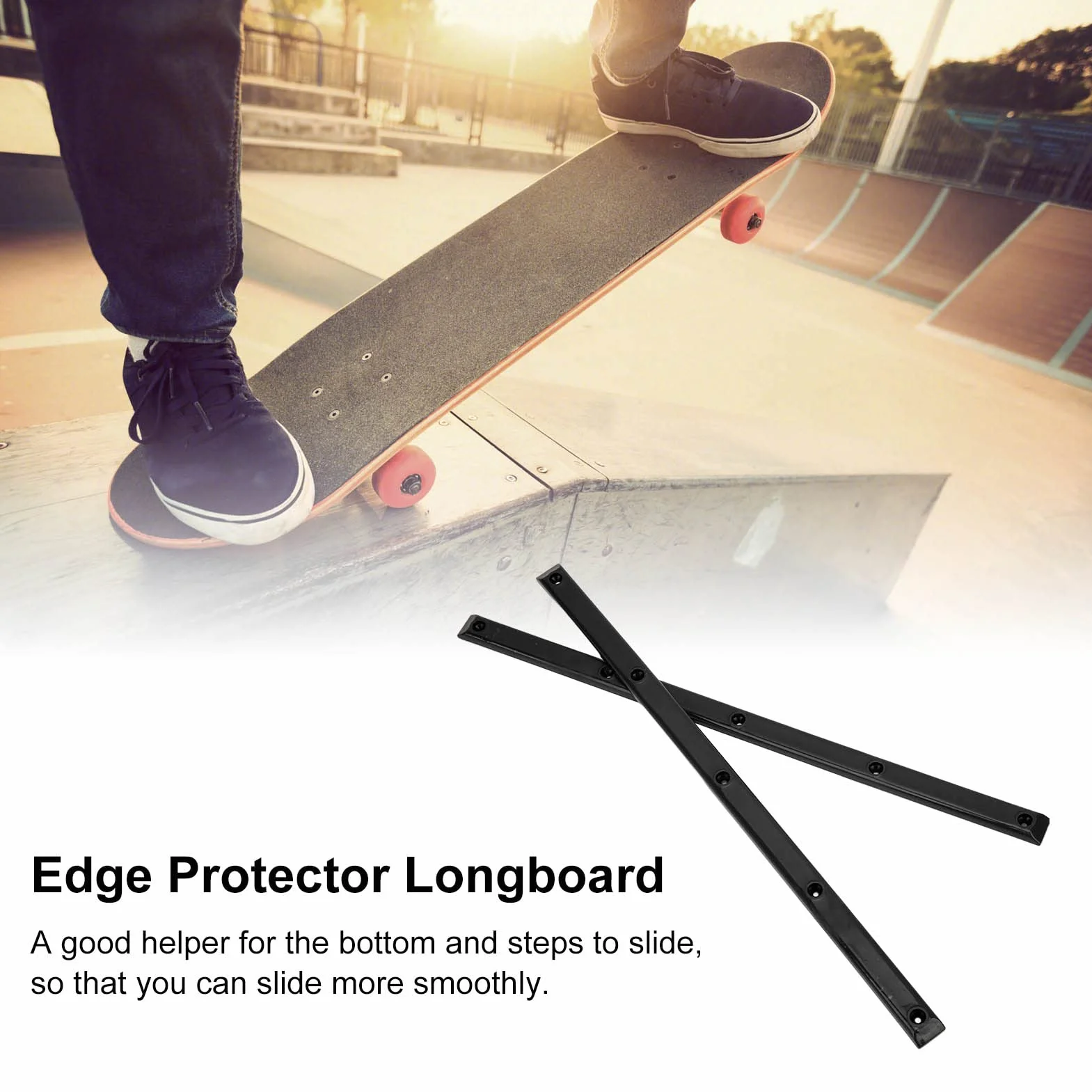 Dilwe Rieles para Huesos de Costilla, Protección para Longboard Pom, 35,7 Pulgadas
