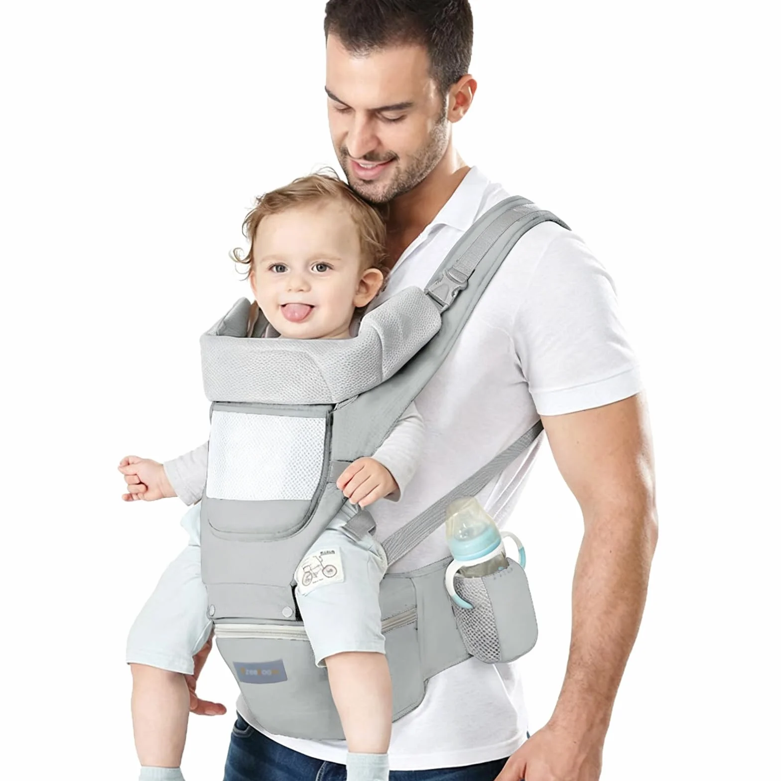 Mochila Portabebés Ergonómica 0-48meses 3.5-25kg Algodón Transpirable
