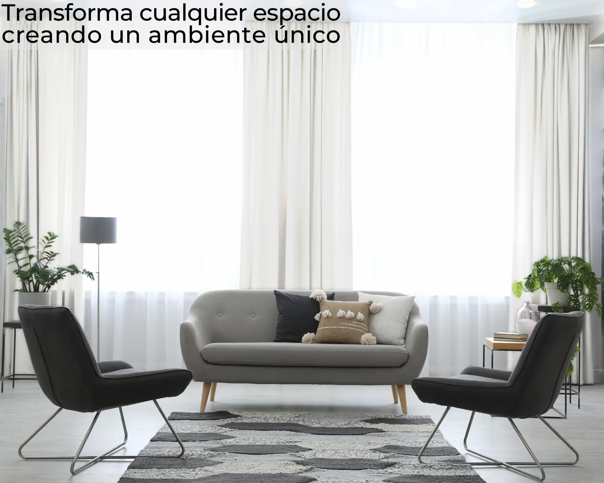 TRAMAS+ Cortinas Visillo Semitransparente 140x260 cm Ojales Blanco