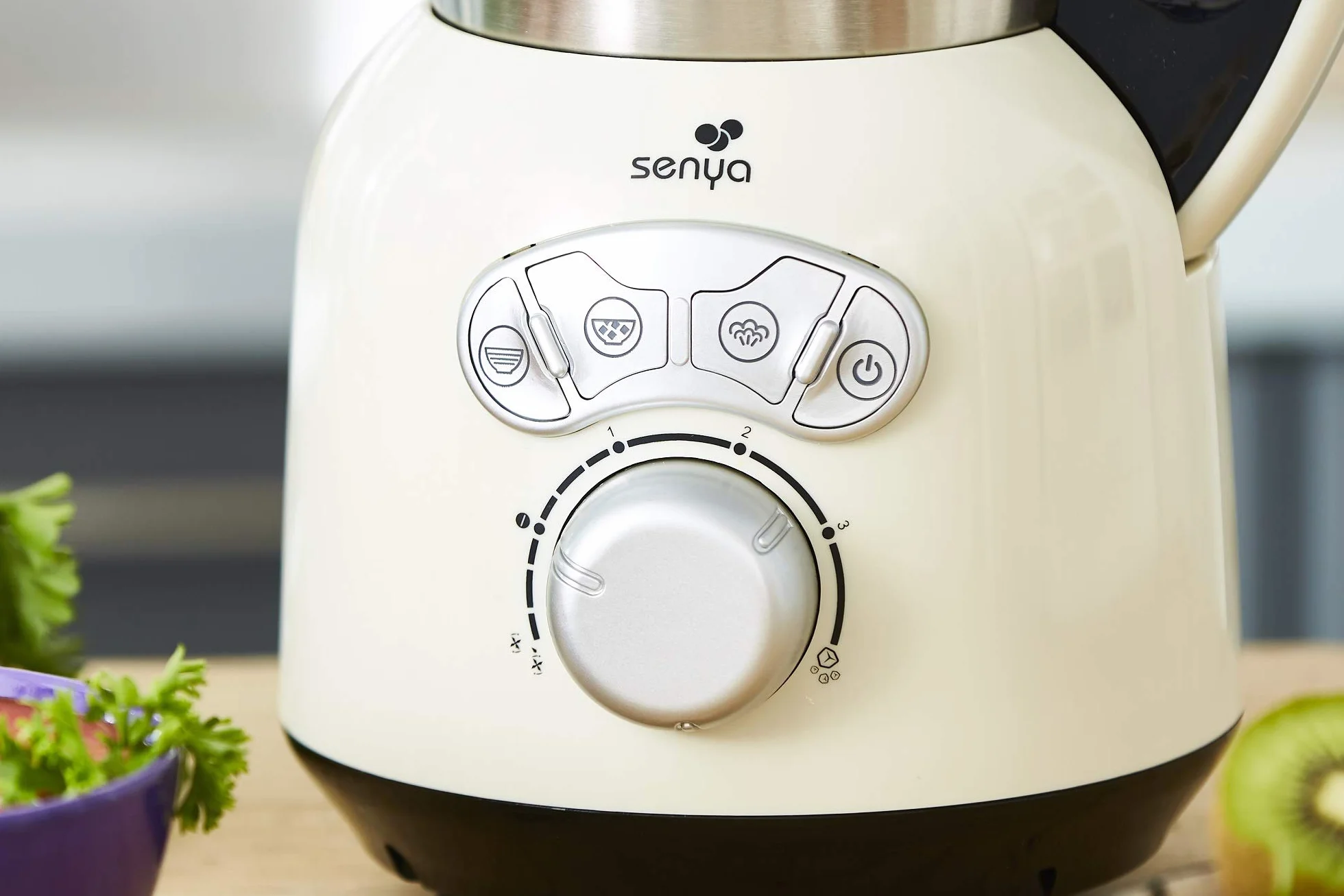 Senya Vapo Licuadora Calentador de Acero Inoxidable Cook & Ice V3, Máquina para Hacer Sopa Suave/Triturada, Cocción Al Vapor, Hielo Picado, Batidos, 1,5 L, Crema, 1400 W, 1.5 litros, 3 Velocidades