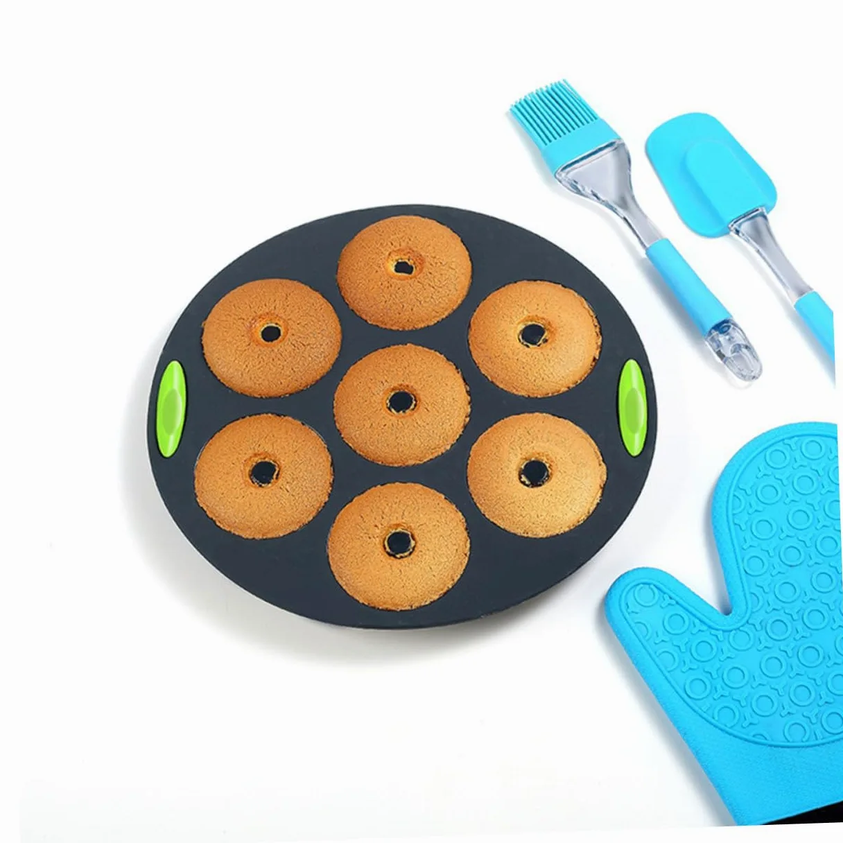 Healeved Kit de Moldes de Silicona Multiusos 5 Piezas para Hornear Pasteles y Bizcochos Resistencia Térmica para Repostería Casera