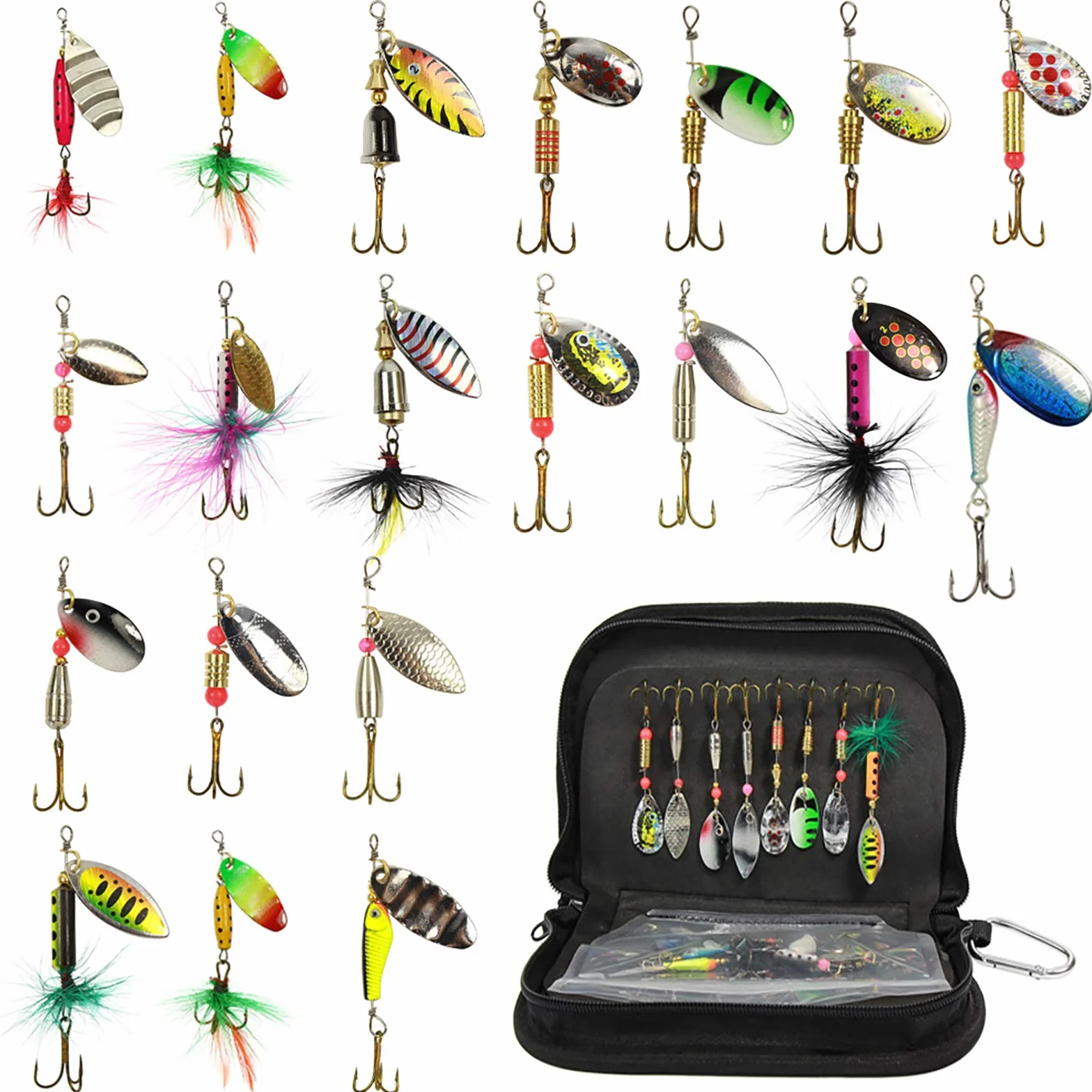 Croch Kit Señuelos de Cucharilla de Pesca para Lucio Perca Trucha