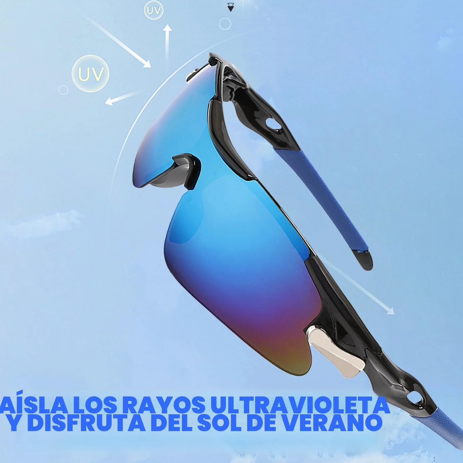 Gafas Running y Sol Deportivas Protección UV400 para Hombre Mujer Bicicleta Cortaviento