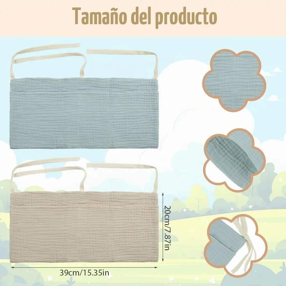 Flintronic Organizador Cuna Colgante, Bolso Almacenamiento Pañales Bebé Ropa Juguetes