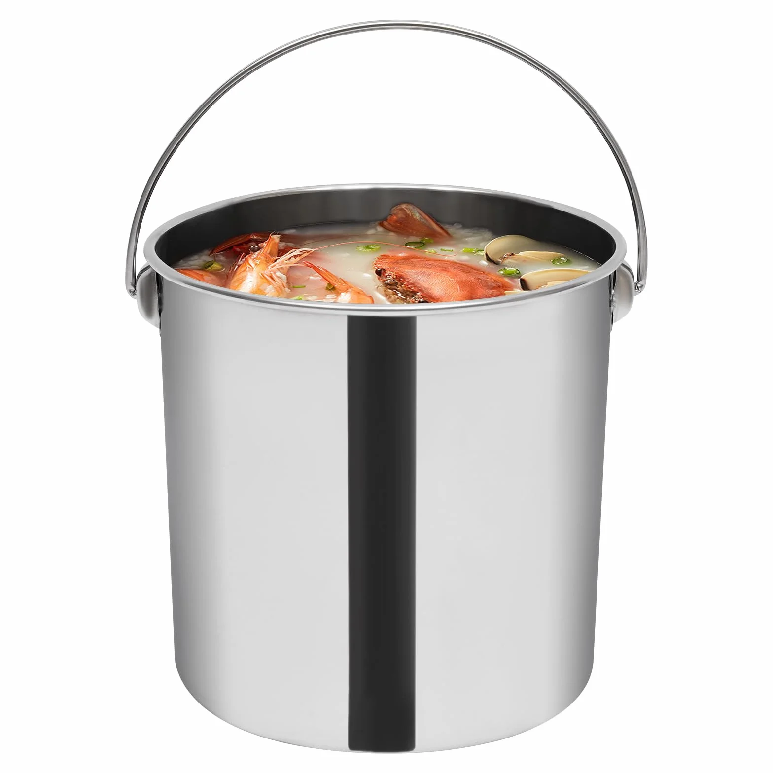 Cubo de acero inoxidable de 20 l con tapa, cubo con tapa, 20 l, de acero inoxidable 304, recipiente con tapa, incluye cucharón de agua, cubo de metal para alimentos, agua, comida y cocina