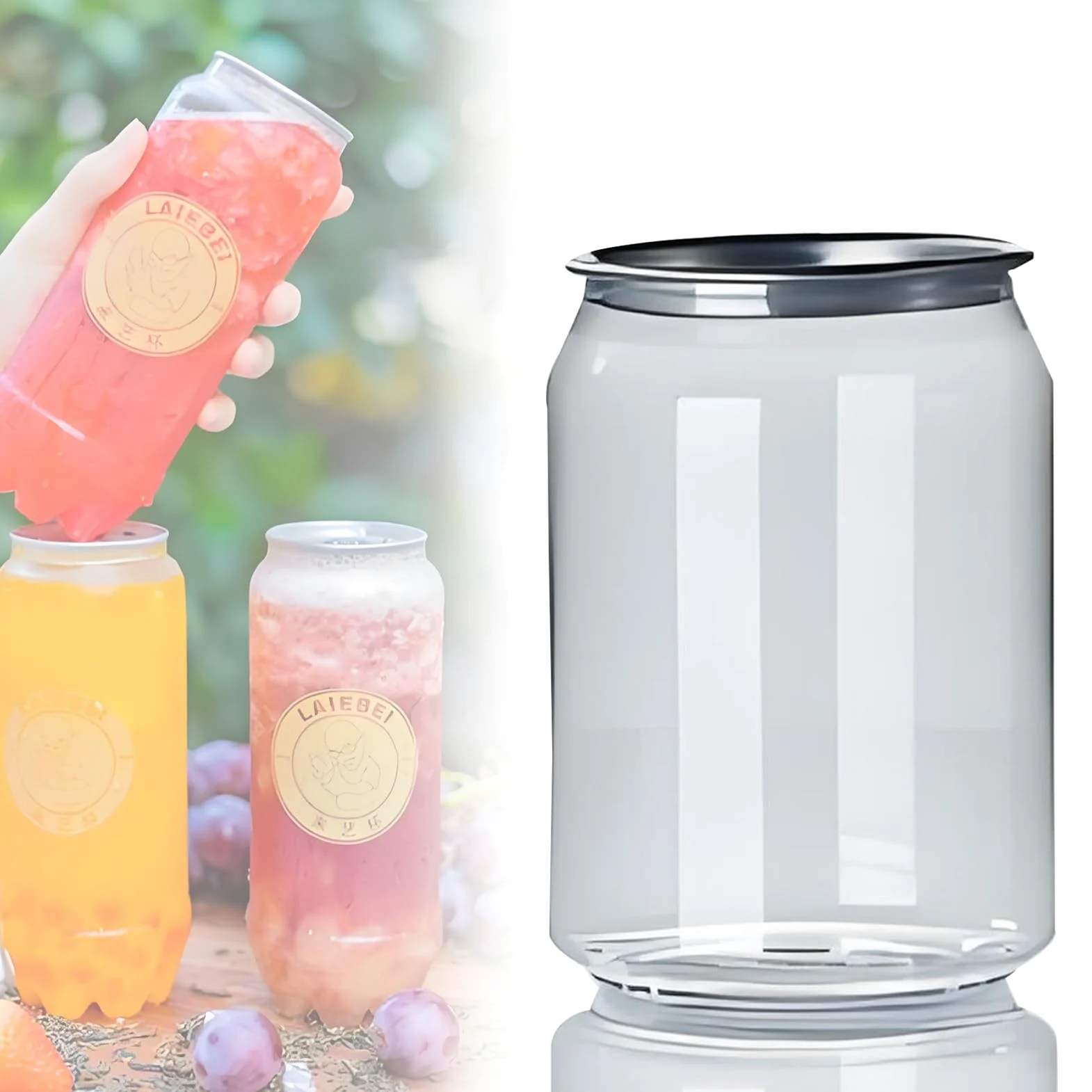 Vasos de plástico sellables de 8,5 oz (250 ml), botellas transparentes desechables a prueba de fugas, con tapas fáciles de abrir, para cerveza artesanal, elaboración de cerveza casera. 100one-400ml
