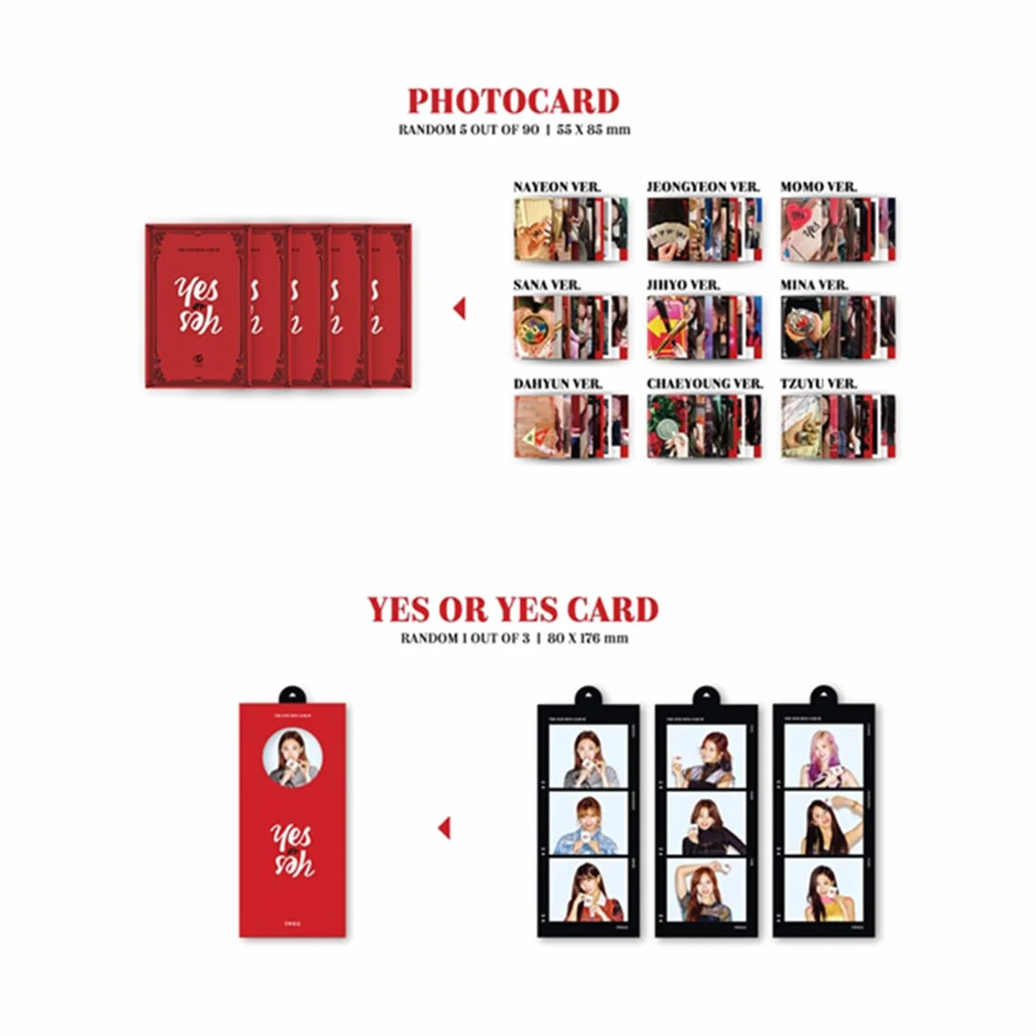TWICE YES or YES 6th Mini Album B ver. CD Photobook Photocards
