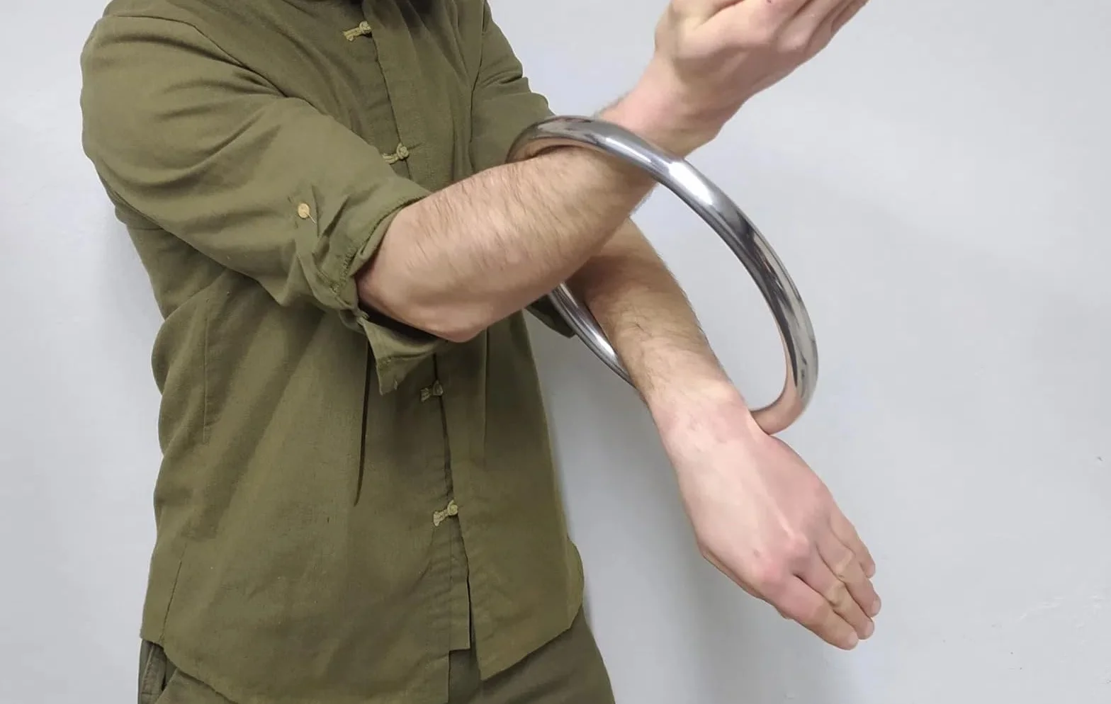 Anillo de Acero Wing Chun, Pulsera de Hierro para Entrenamiento de Brazos