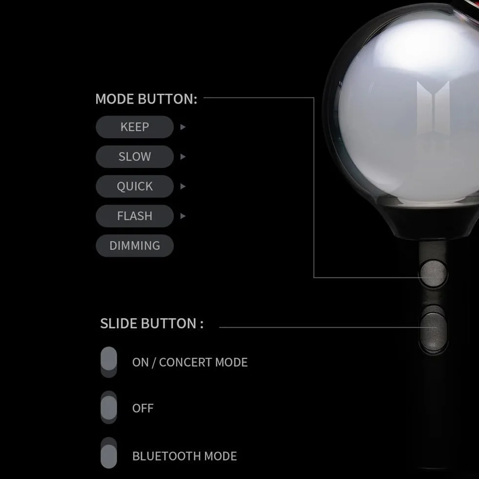 Bangtan Boys Army Bomb Ver.4 Official Lightstic BTS Bluetooth Soporte de luz de concierto