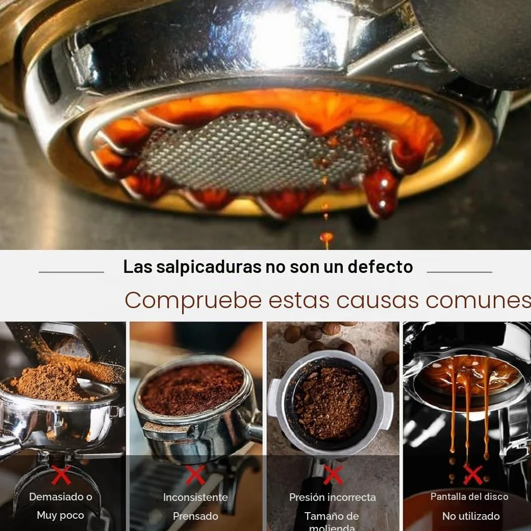 Portafiltro sin fondo 54 mm Compatible Sage/Breville Barista 870/878/880, asa de madera