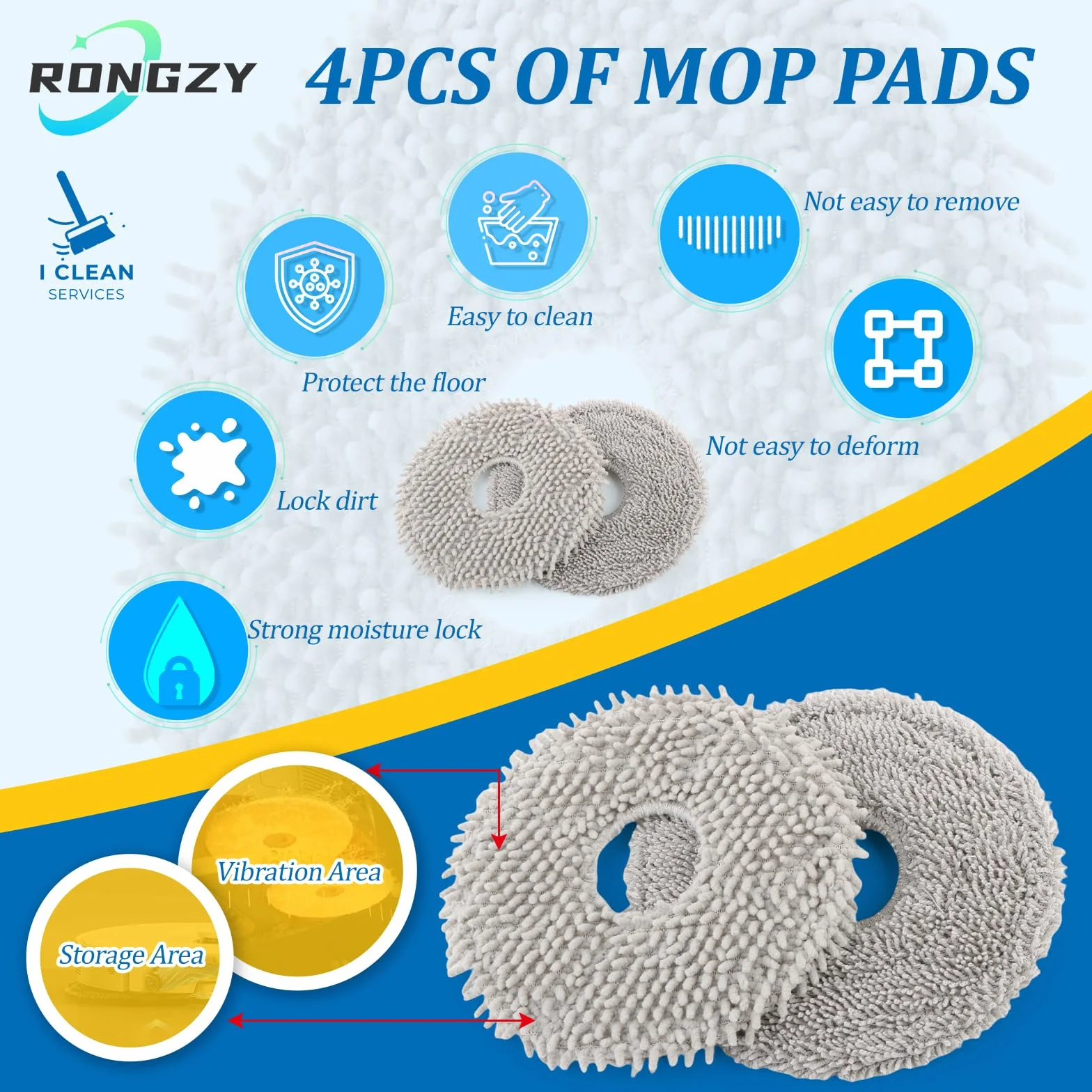 RongZy Soporte de Trapeador para Xiaomi X20+ Lavable y Reutilizables Paños de Fregona para Dreame L10S Pro Gen 2/ L10 Ultra/ L10S Pro/ L10S Ultra/ L10 Prime/ X20 Pro Robot Aspirador Accesorios XX