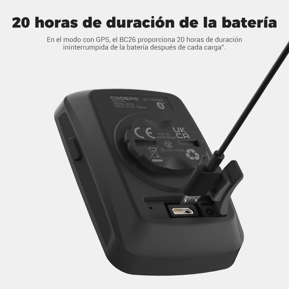 COOSPO BC26 Ciclocomputador GPS Bluetooth Bicicleta Pantalla 2.3 Pulgadas IPX7 Impermeable