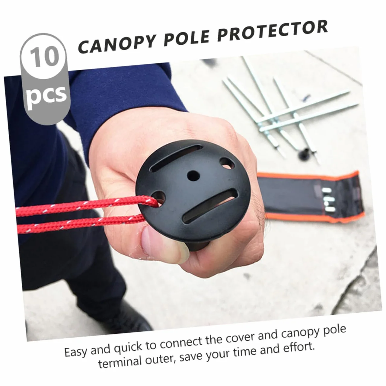 INOOMP Cubierta Protectora para Tienda de Campaña Casco de Enchufes para Poste de Toldo