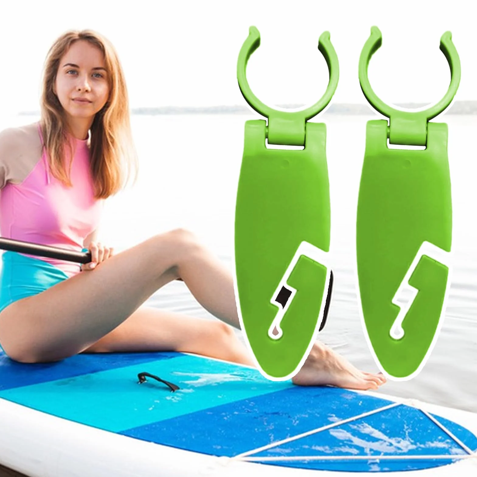 Abrazadera de Sujeción para Tabla de Pádel Surf 2 Piezas Fijadores de Aleta Expandibles