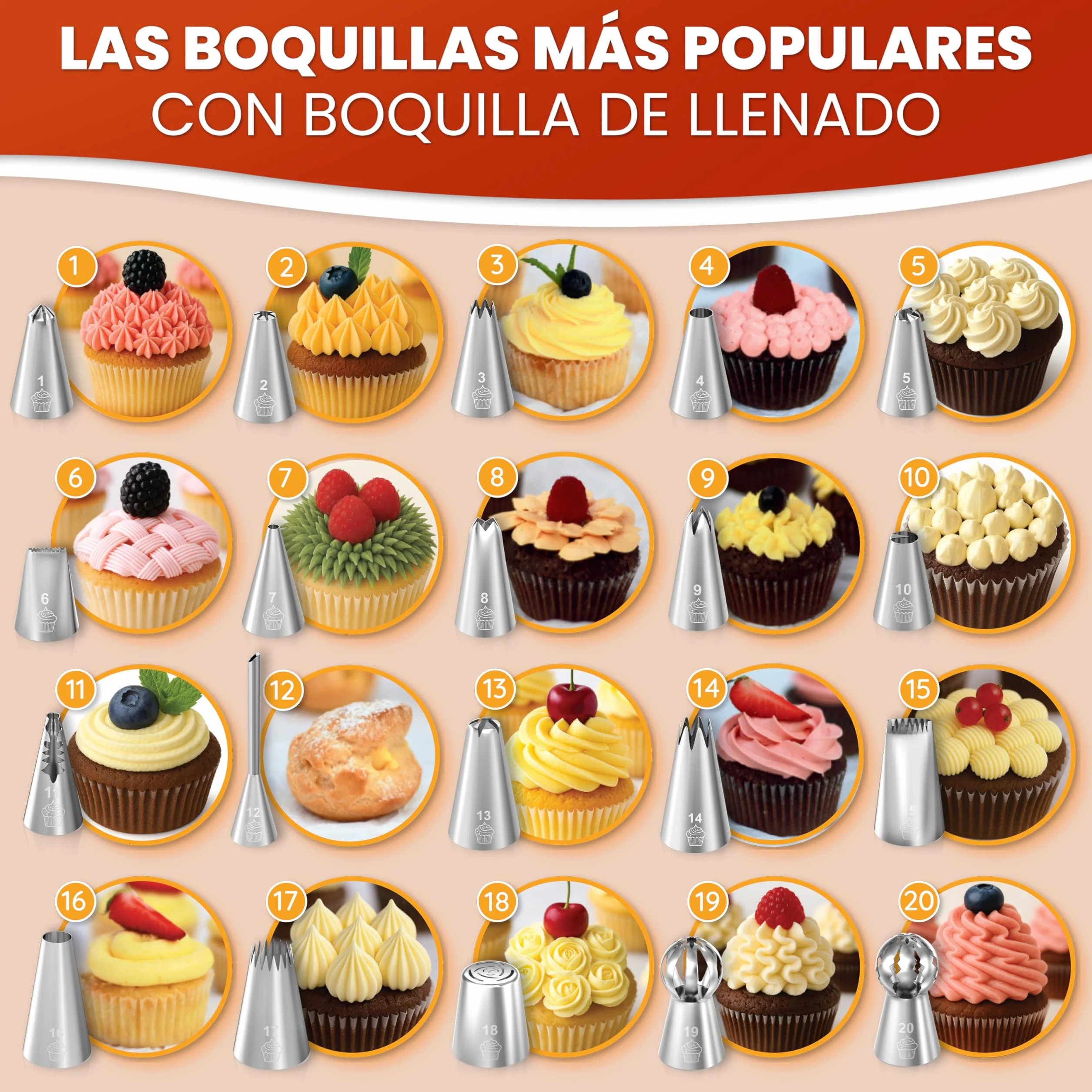 Kit Repostería y Pastelería 61 Piezas - Plato Giratorio Tartas Boquillas Acero Inoxidable Manga Pastelera Espátulas Utensilios
