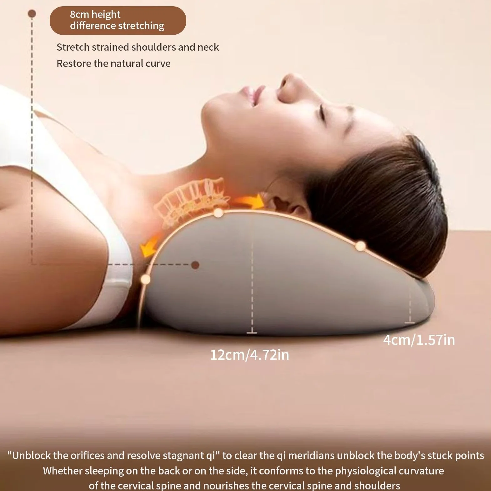 Almohada Ergonómica Transpirable Ortopédico | Almohada de espuma viscoelástica con contorno anatómico cervical Soporte de cuello anatómico para descanso y