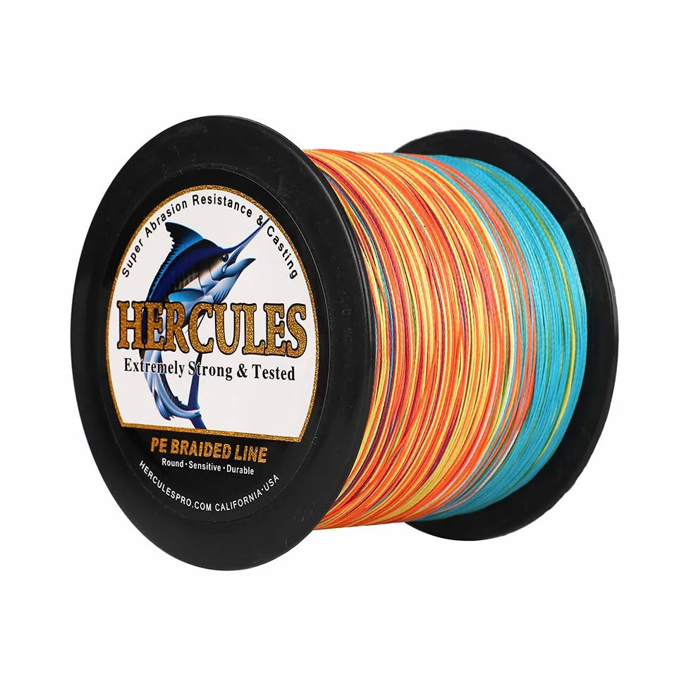 Hercules Sedal Trenzado de 8 Hilos, 100-2000 m, 10-300 LB, Súper Suave, Polietileno, Multifilamento Hilo Trenzado de Pescar en el mar y en el Agua
